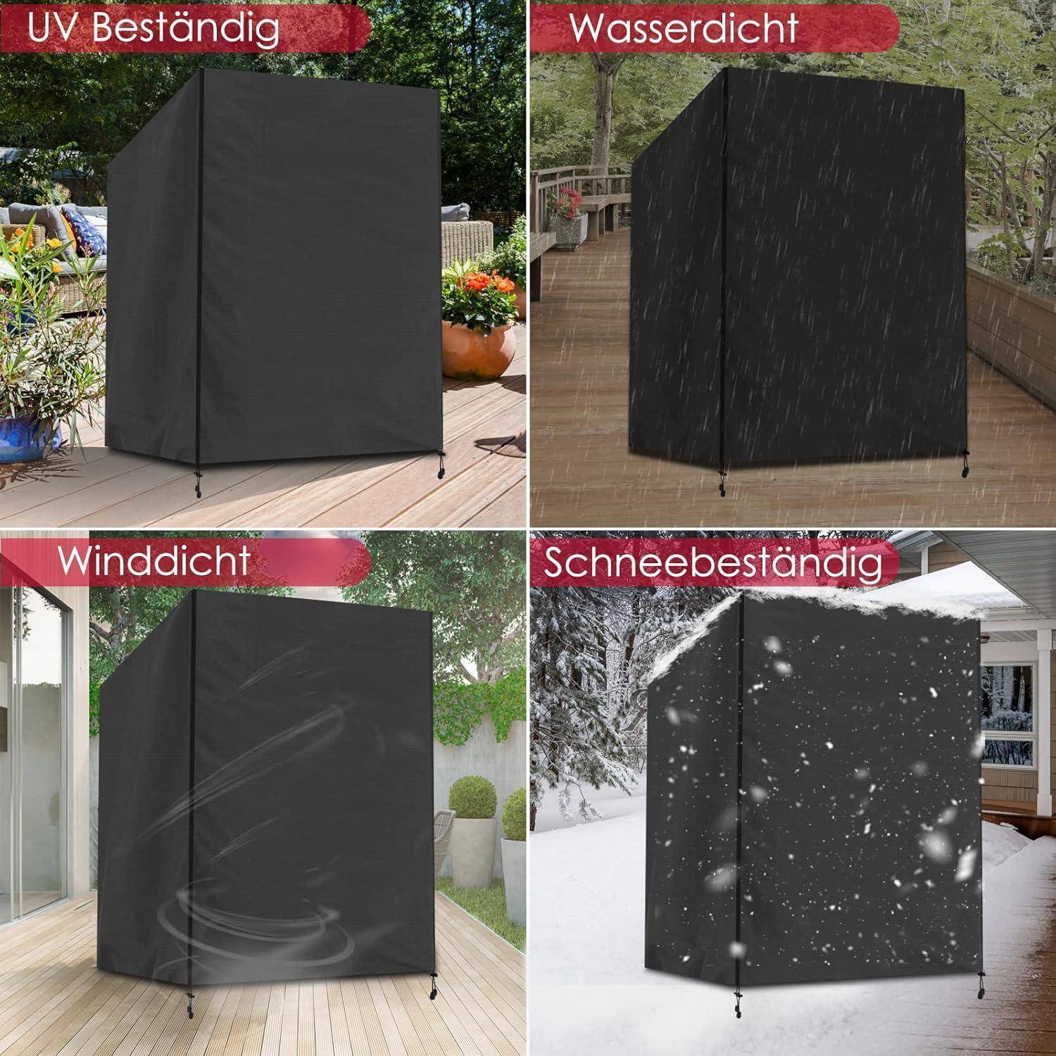 Strandkorb Schutzhülle Winterfest 420D Oxford Schwarz