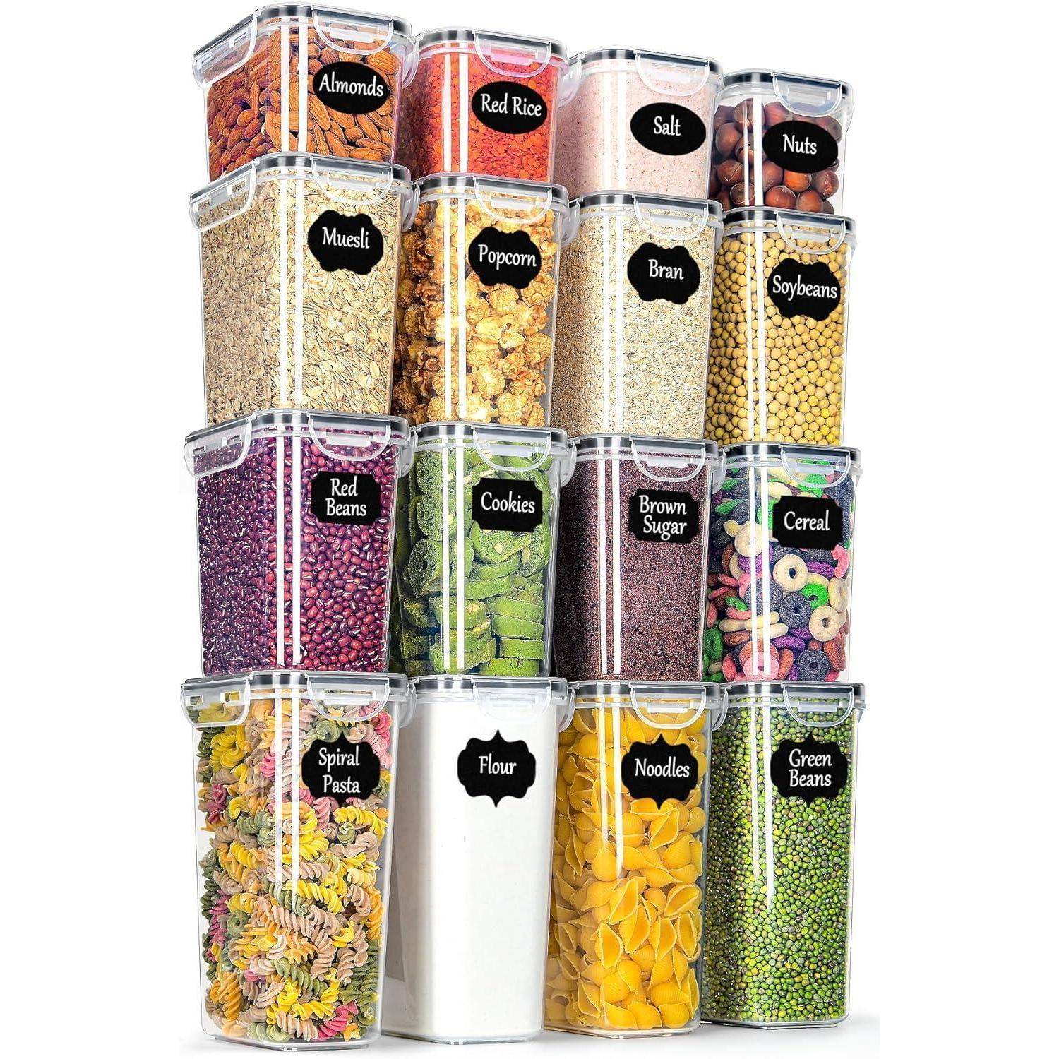 Vorratsdosen Set 16-tlg. Luftdicht stapelbar Organizer inkl. Etiketten