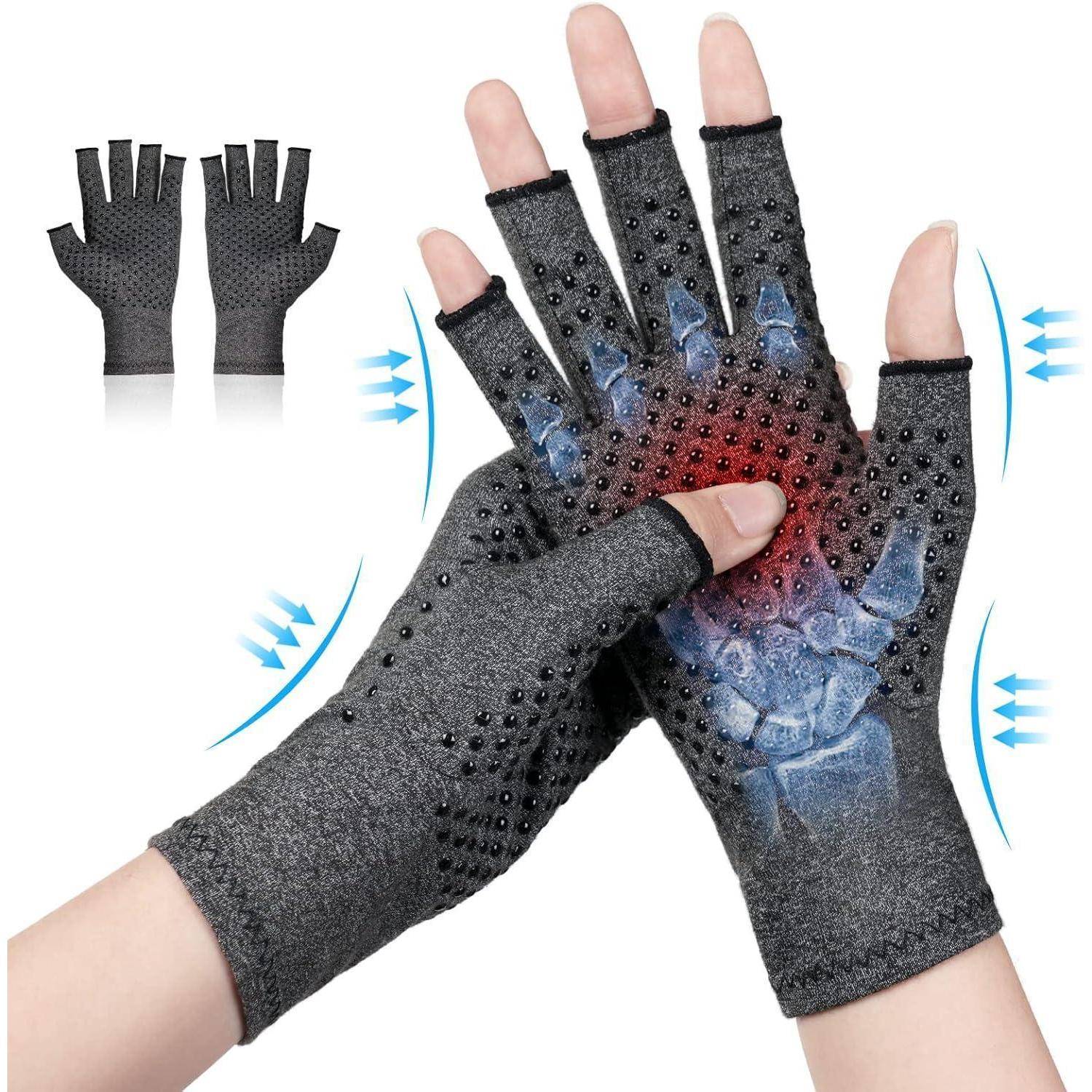 Arthritis Kompressionshandschuhe Fingerlose für Schmerzlinderung