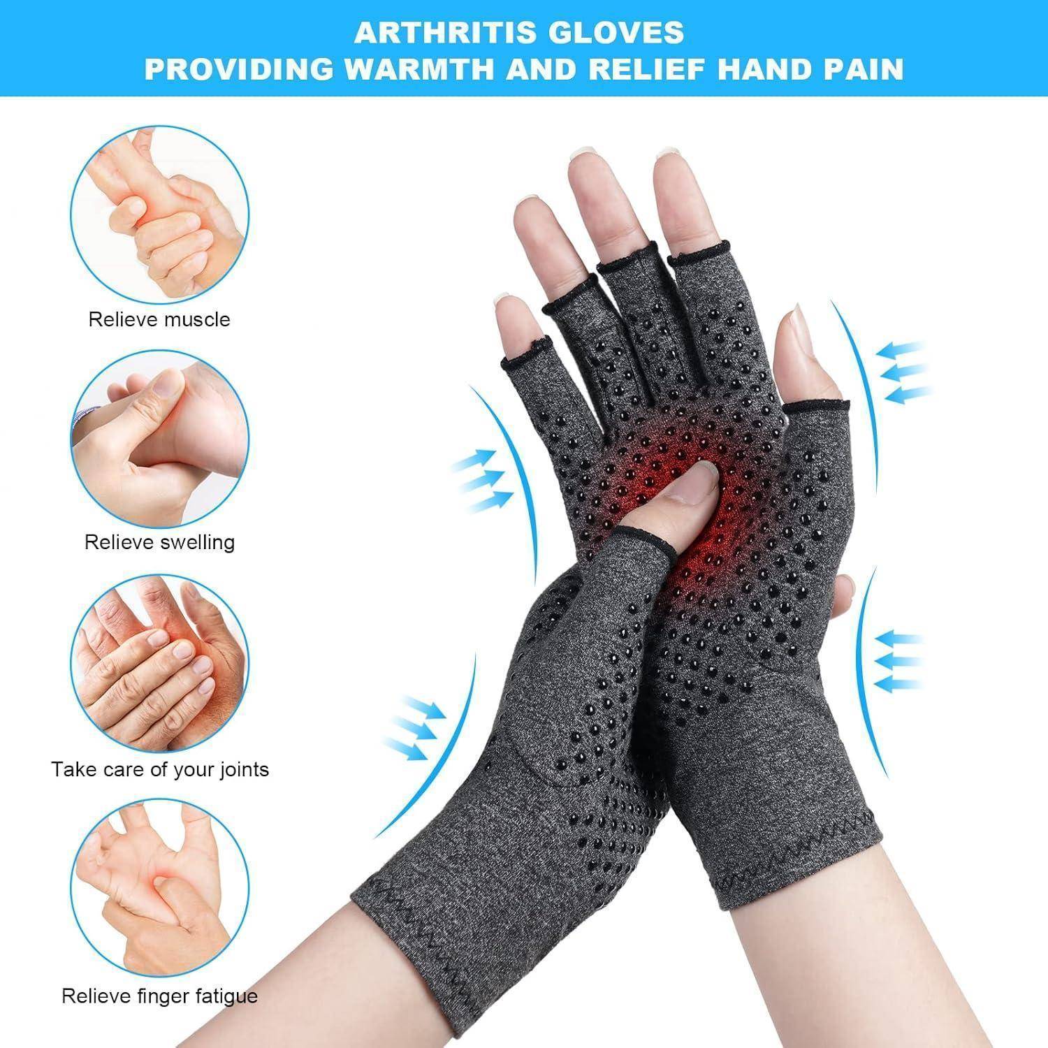Arthritis Kompressionshandschuhe Fingerlose für Schmerzlinderung