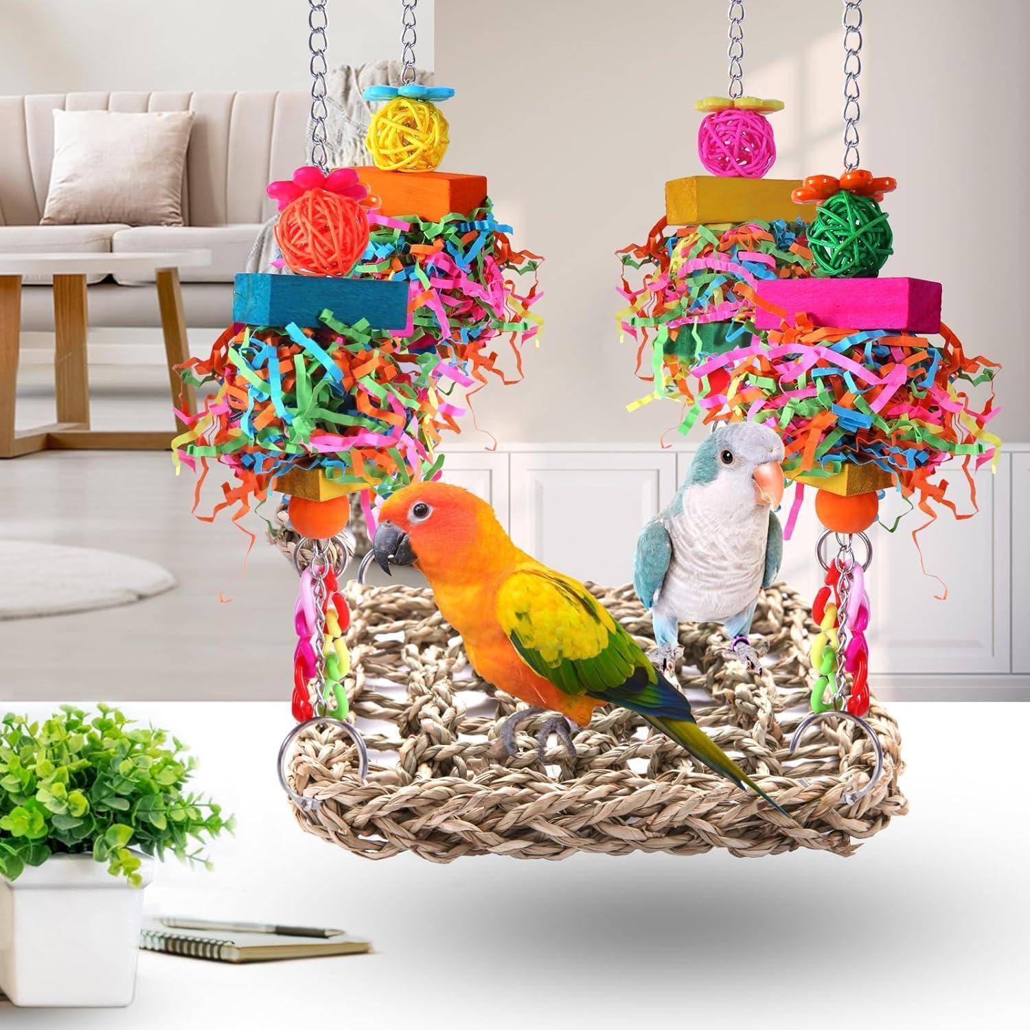 Vogelspielzeug Seegras Hängematte Barsch Schaukel Lovebirds Sittiche