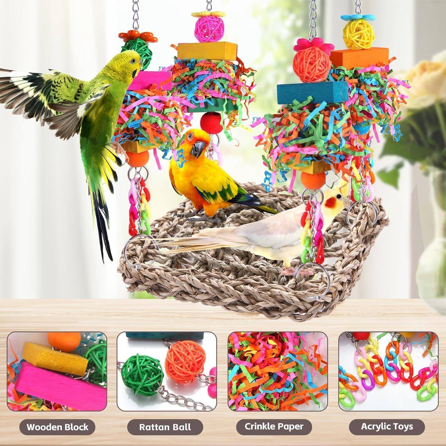 Vogelspielzeug Seegras Hängematte Barsch Schaukel Lovebirds Sittiche