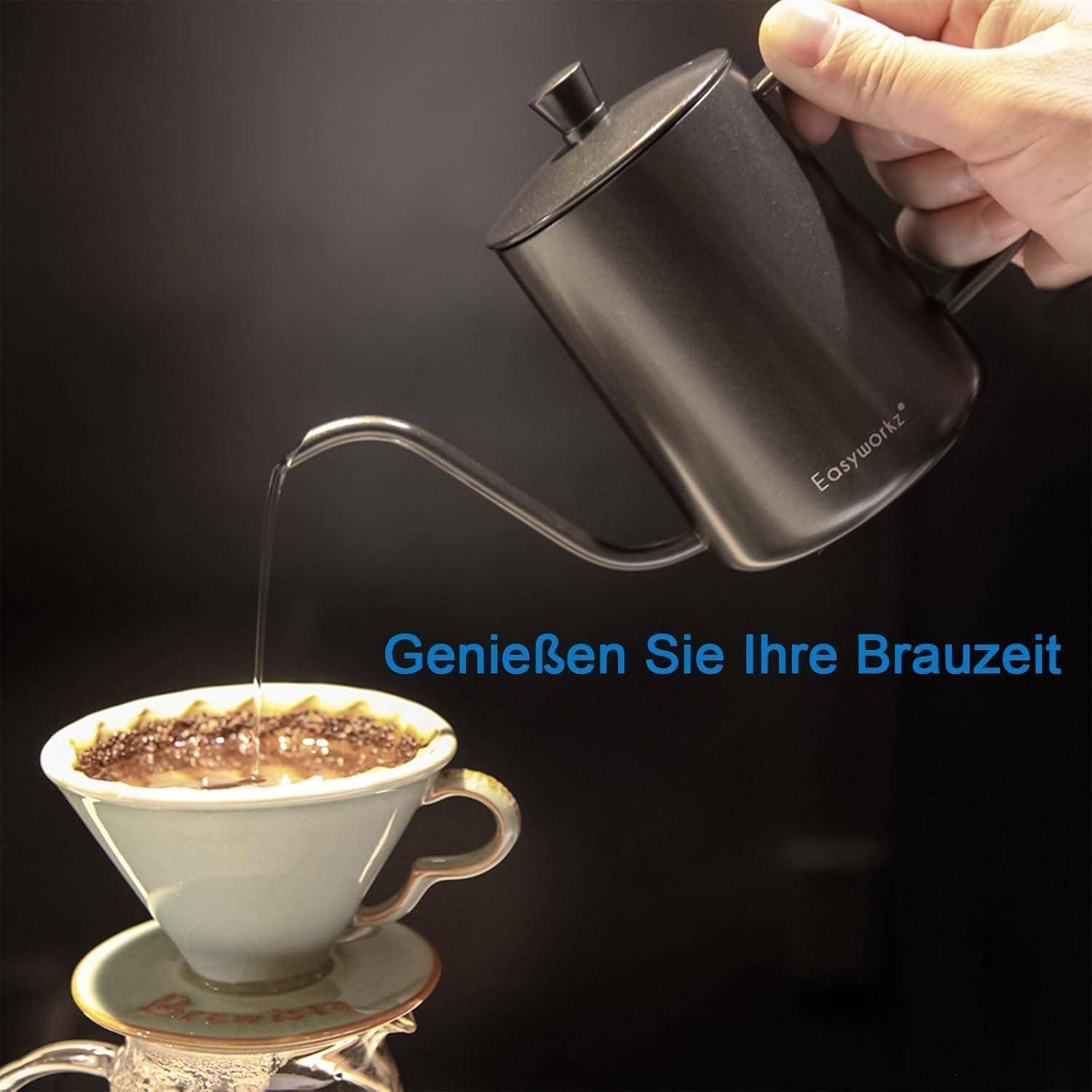 Gage Gooseneck Pour Over Kaffeekessel Edelstahl 304 600ml Thermometer
