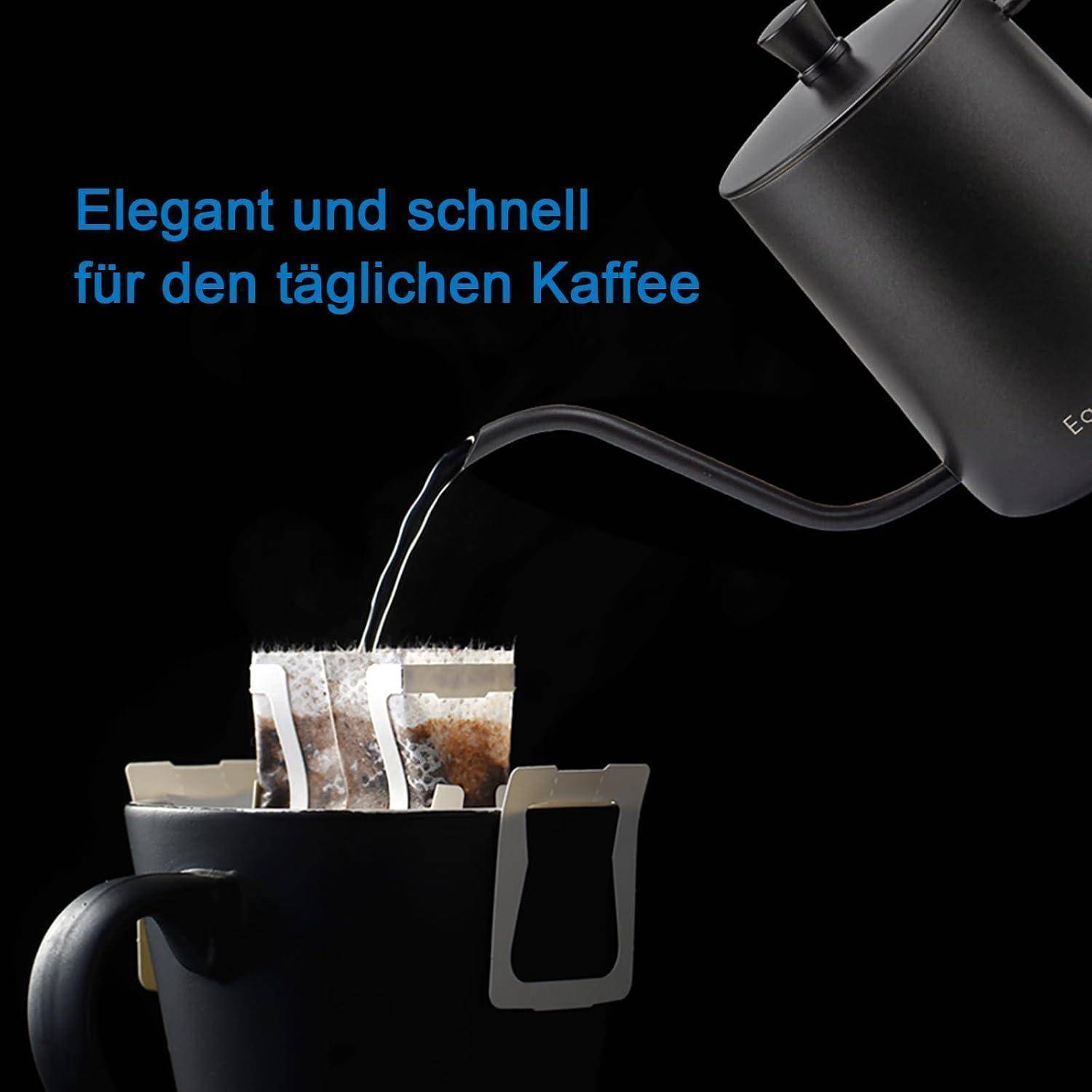 Gage Gooseneck Pour Over Kaffeekessel Edelstahl 304 600ml Thermometer