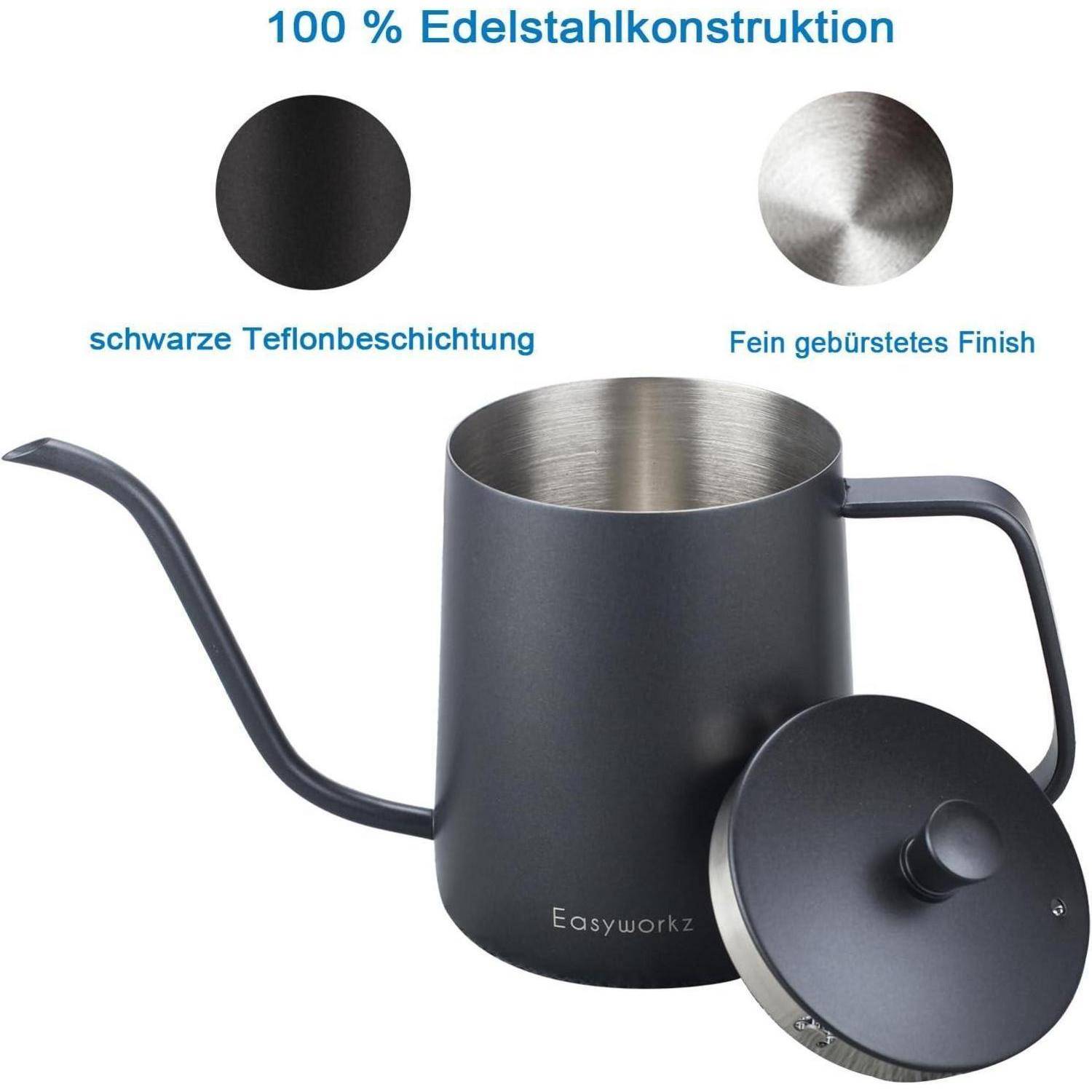 Gage Gooseneck Pour Over Kaffeekessel Edelstahl 304 600ml Thermometer