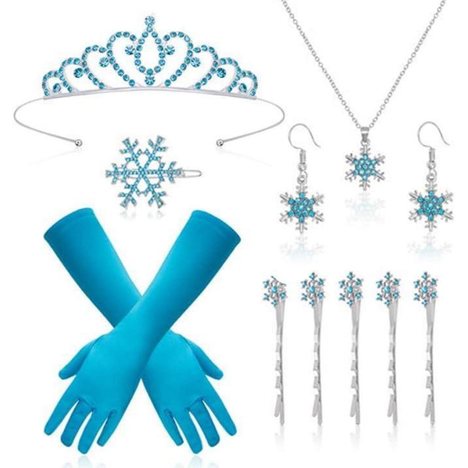 ELSA Kostüm Damen Mädchen Schneeflocken Prinzessin Frozen Karneval