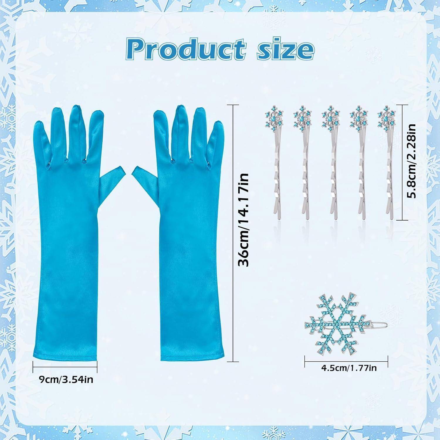 ELSA Kostüm Damen Mädchen Schneeflocken Prinzessin Frozen Karneval