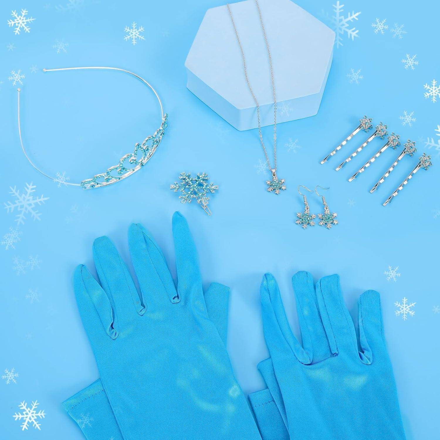 ELSA Kostüm Damen Mädchen Schneeflocken Prinzessin Frozen Karneval