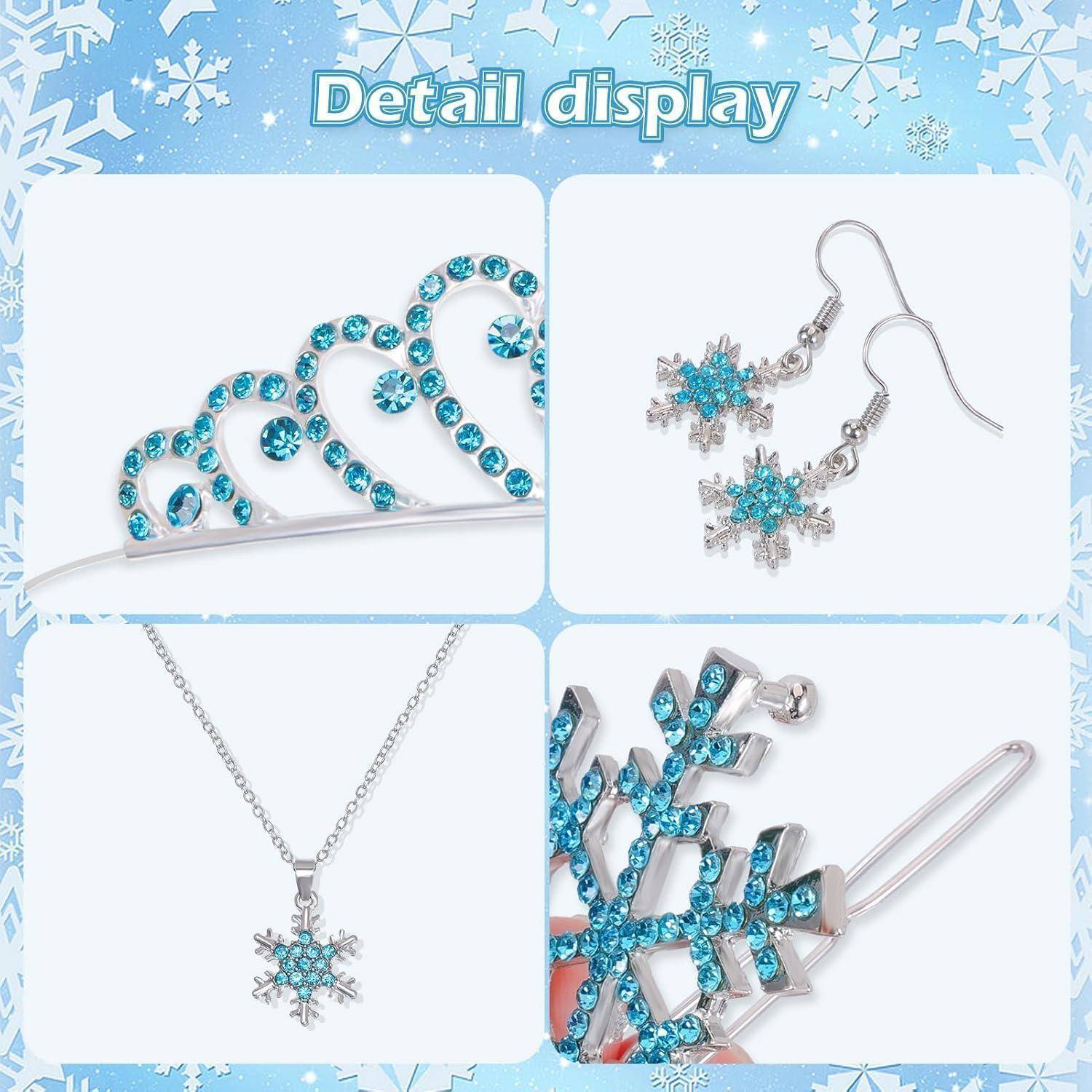 ELSA Kostüm Damen Mädchen Schneeflocken Prinzessin Frozen Karneval