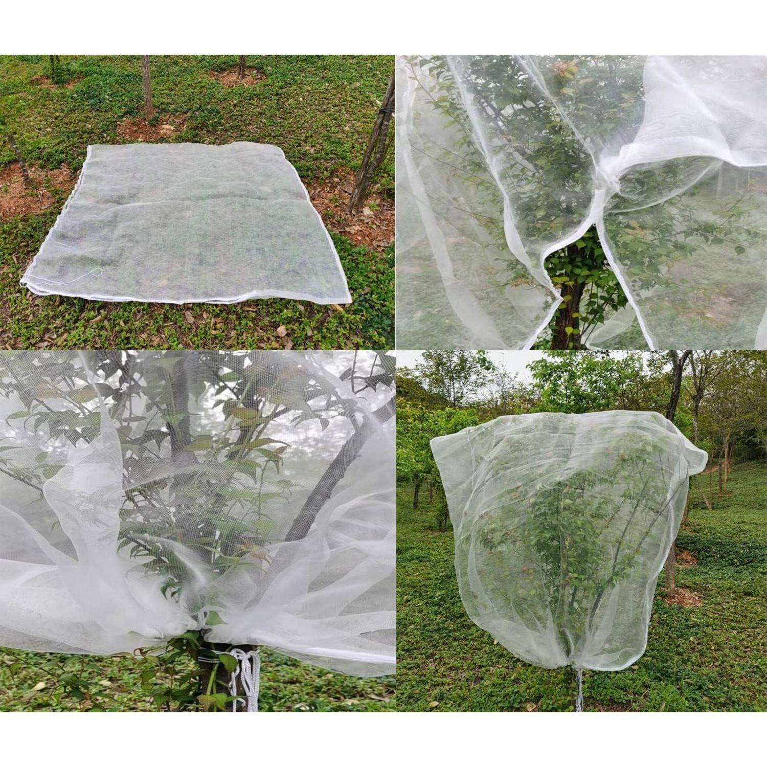 Pflanzenschutznetz Insekten Garten 1.8x1.8m Reißverschluss Zugband