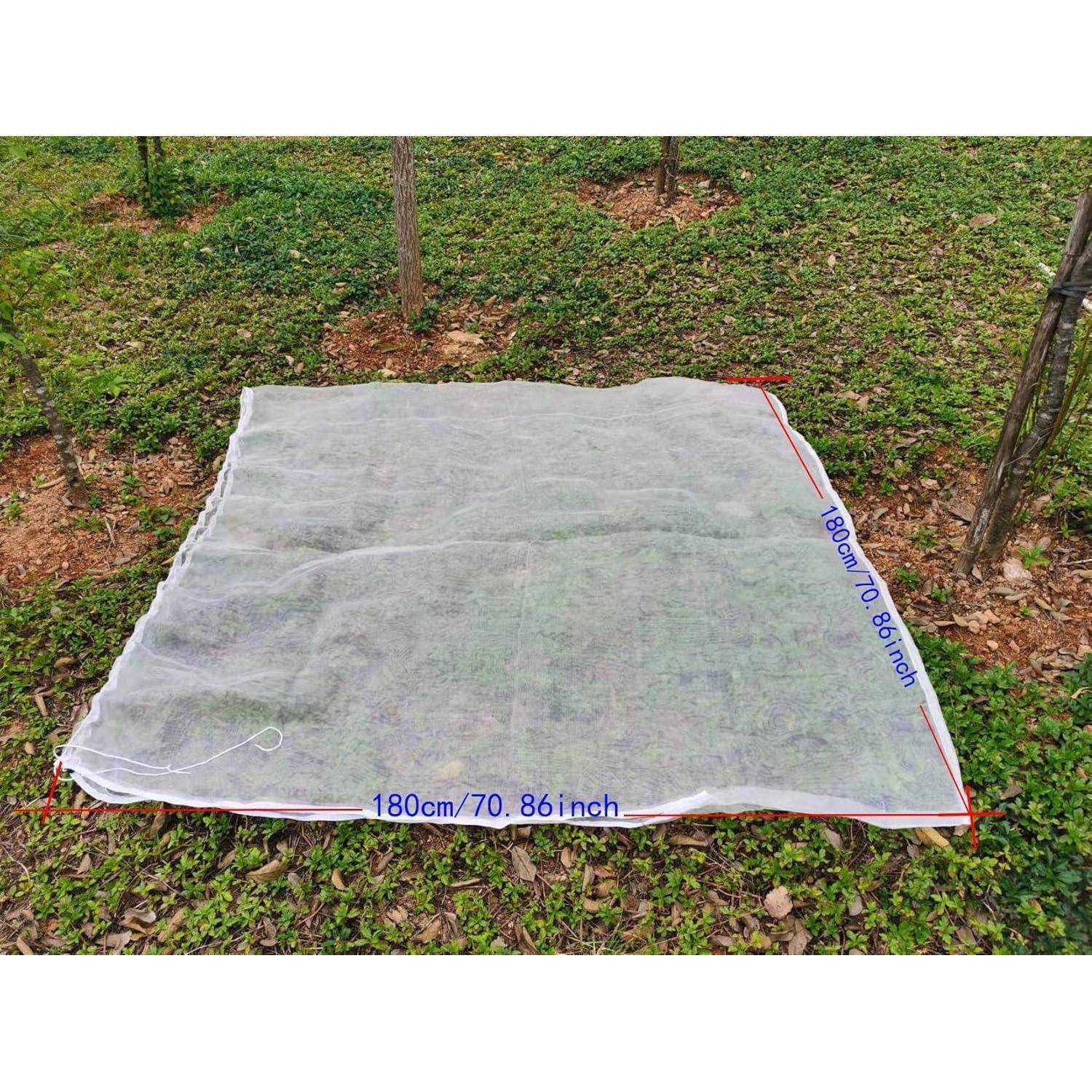 Pflanzenschutznetz Insekten Garten 1.8x1.8m Reißverschluss Zugband