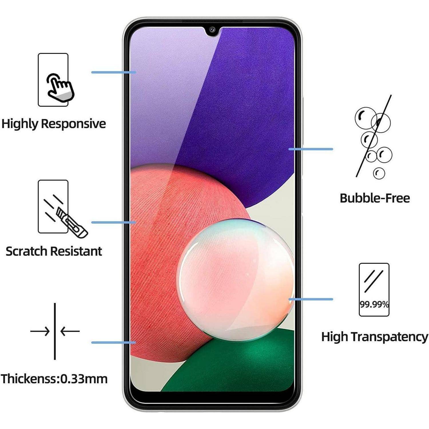 2 Stück Panzer Schutz Glas Samsung Galaxy A22 4G HD 9H Displayschutz