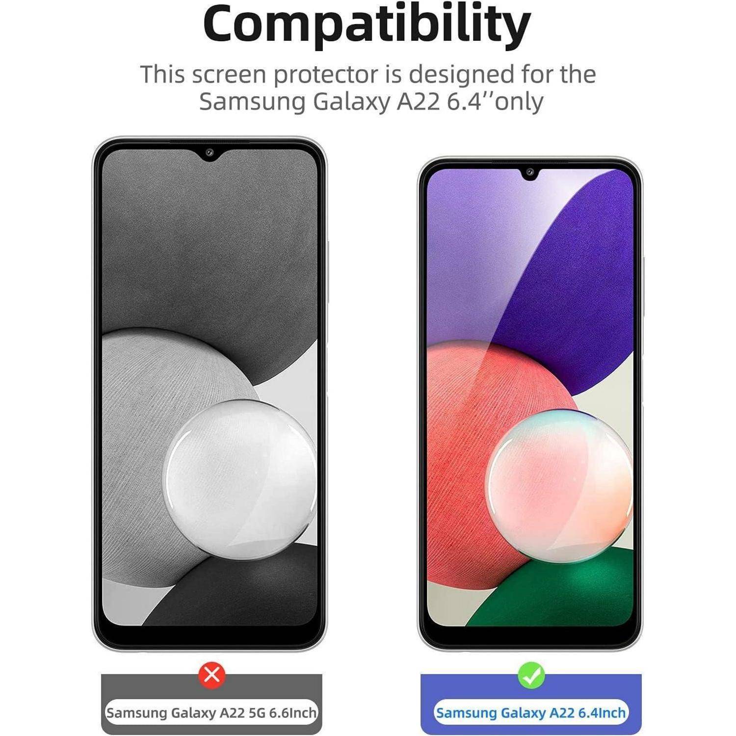 2 Stück Panzer Schutz Glas Samsung Galaxy A22 4G HD 9H Displayschutz