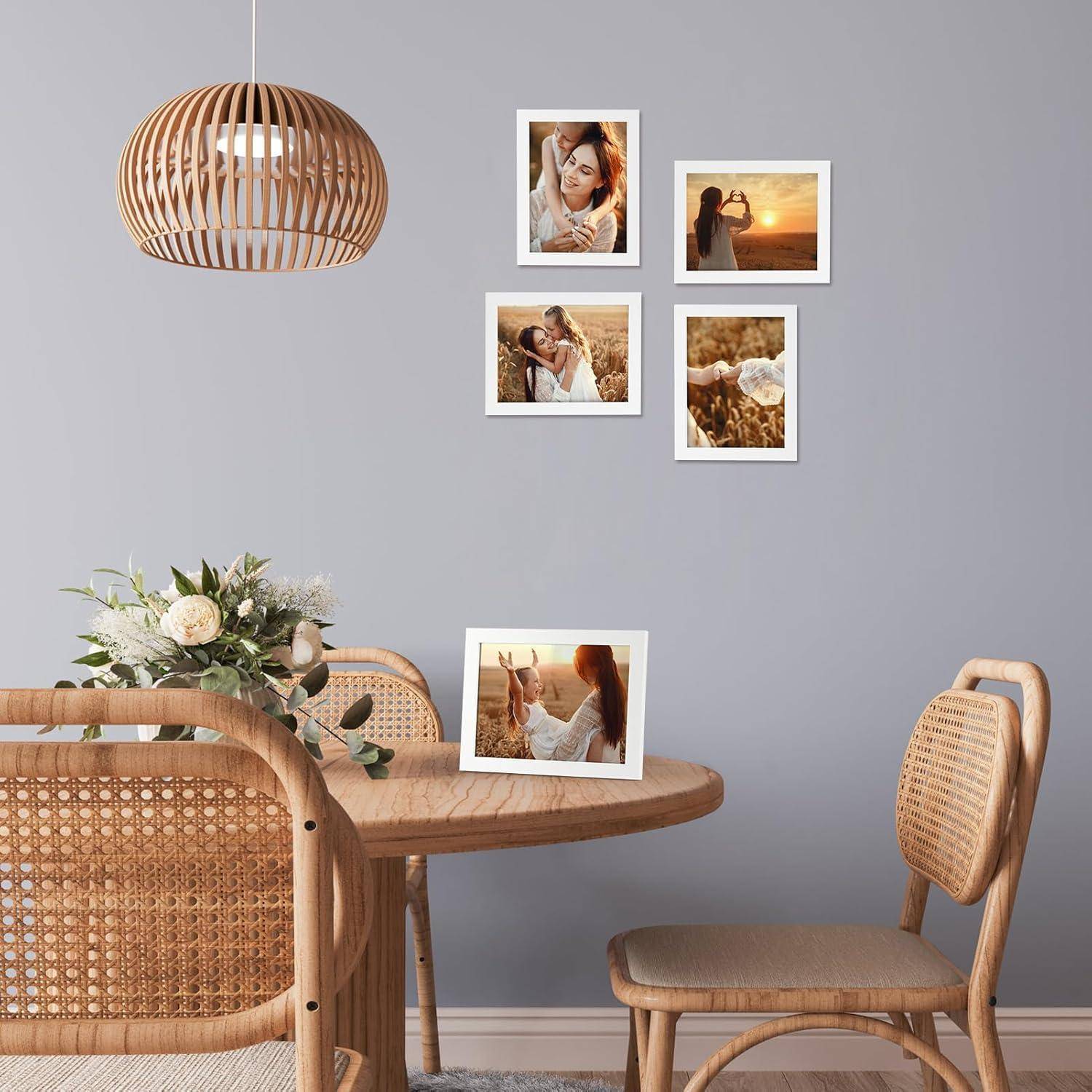 12er Set Bilderrahmen 15x20cm Weiß Fotorahmen für Fotos Wand