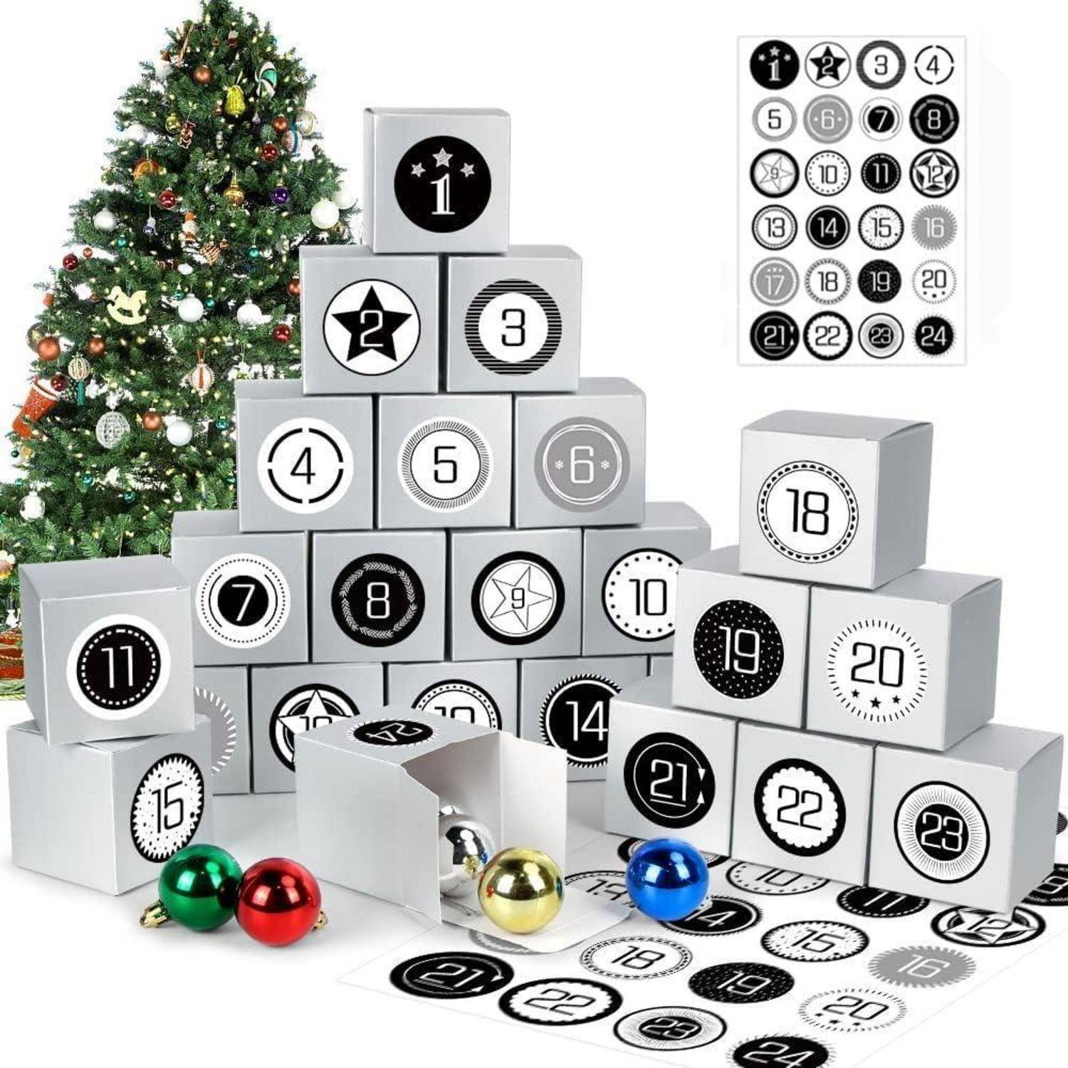 Adventskalender zum Befüllen 24 DIY Schachteln Geschenkboxen