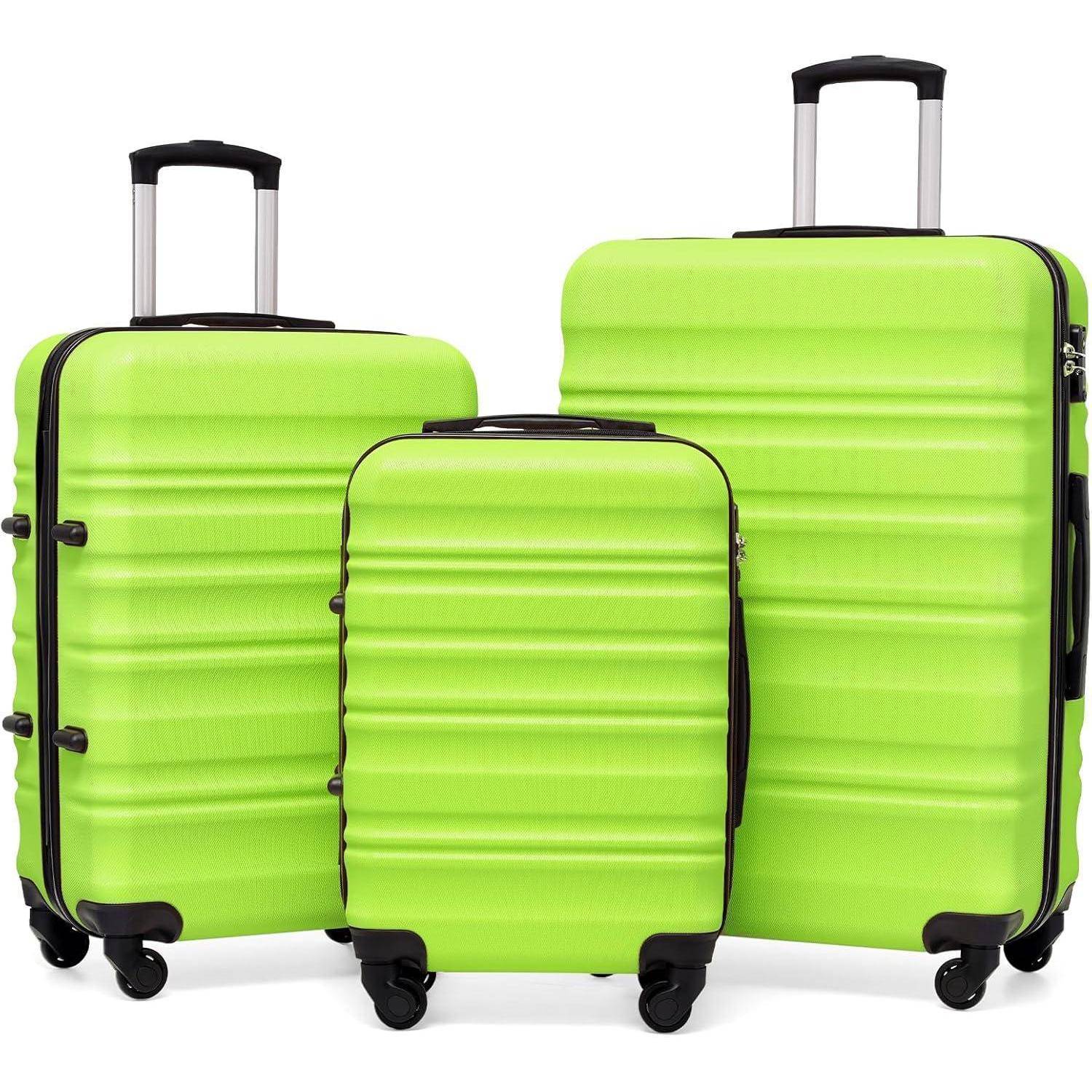 Hartschalen-Koffer Trolley Set mit TSA-Schloss Grün