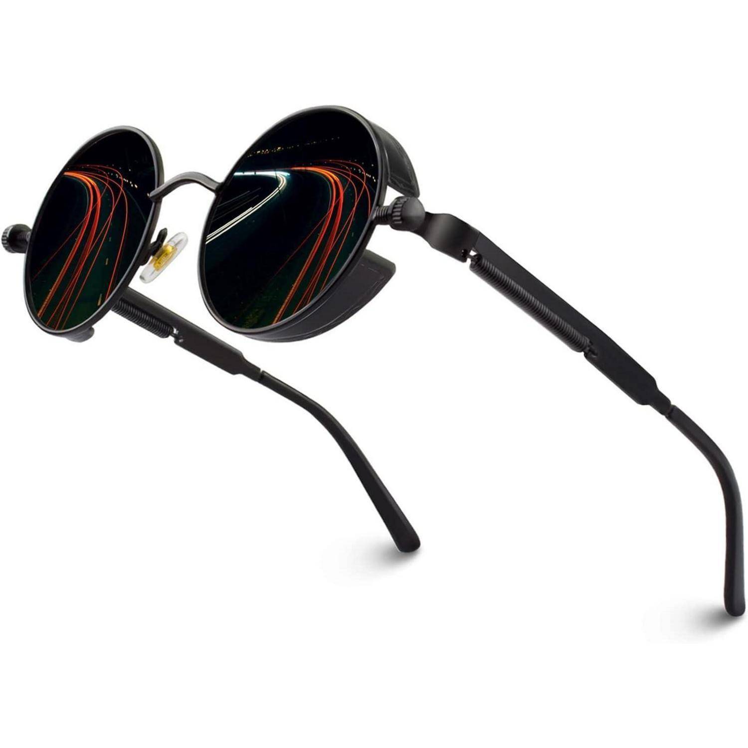 Polarisierte Sonnenbrille Herren Damen UV400 Schutz Retro Steampunk