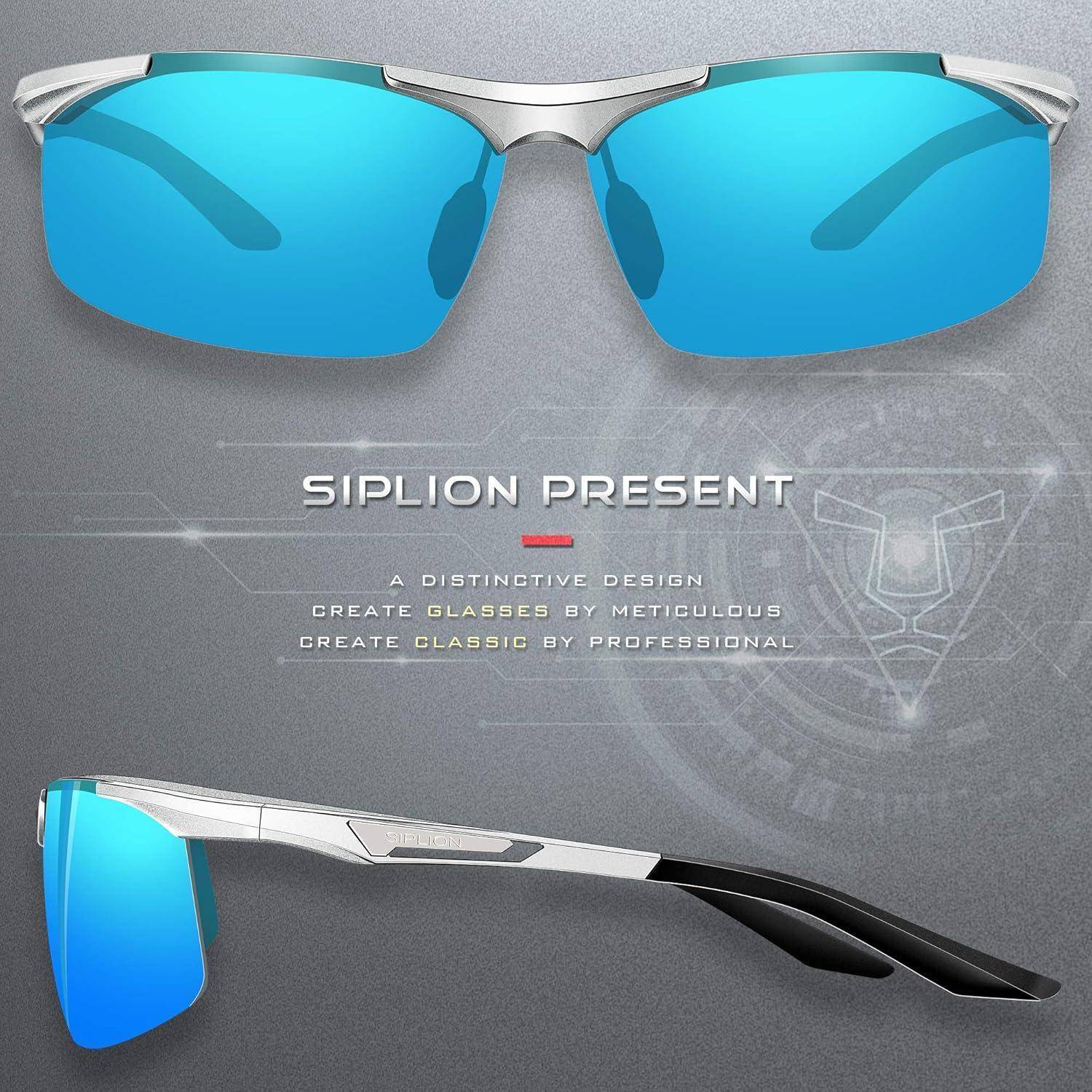 Herren Sportbrille Polarisierte Sonnenbrille Al-Mg Metallrahmen Ultra