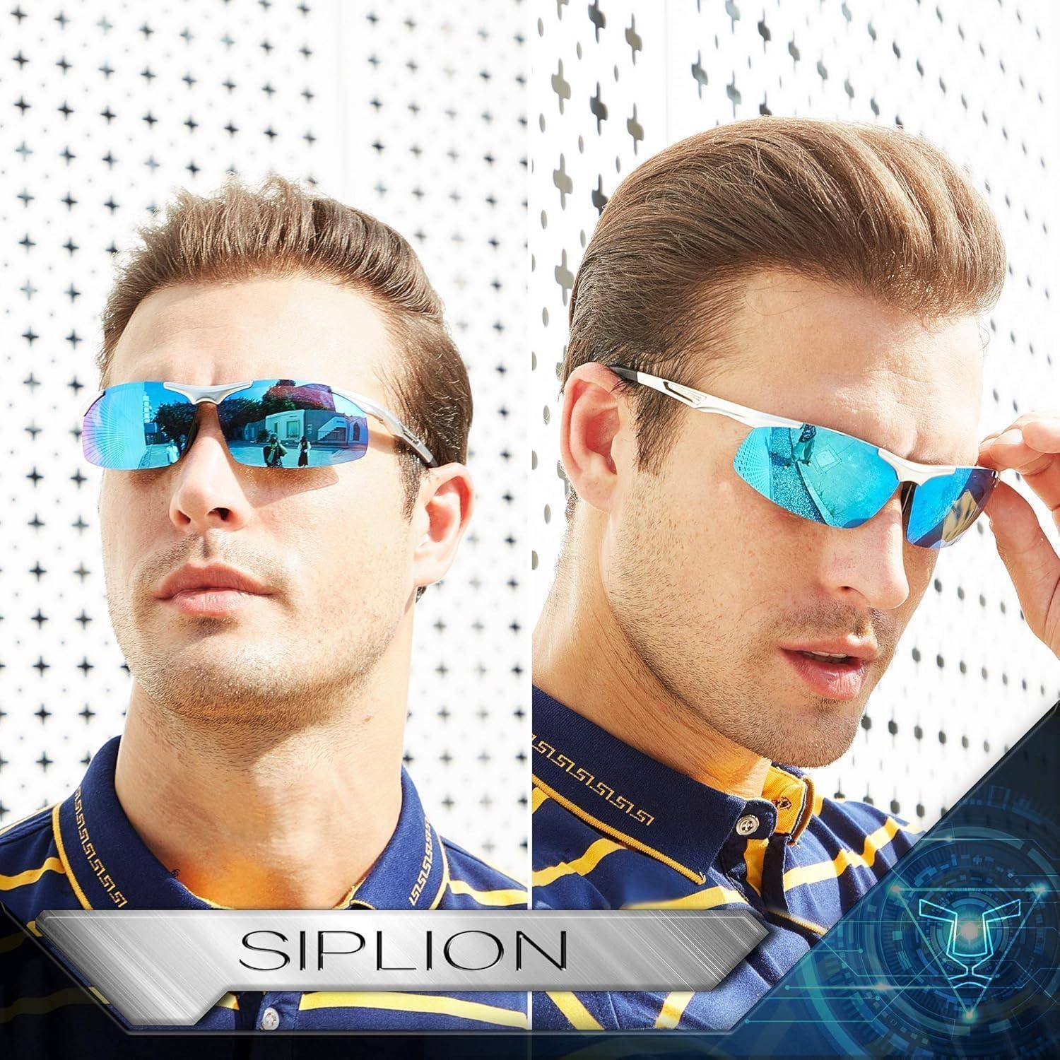 Herren Sportbrille Polarisierte Sonnenbrille Al-Mg Metallrahmen Ultra