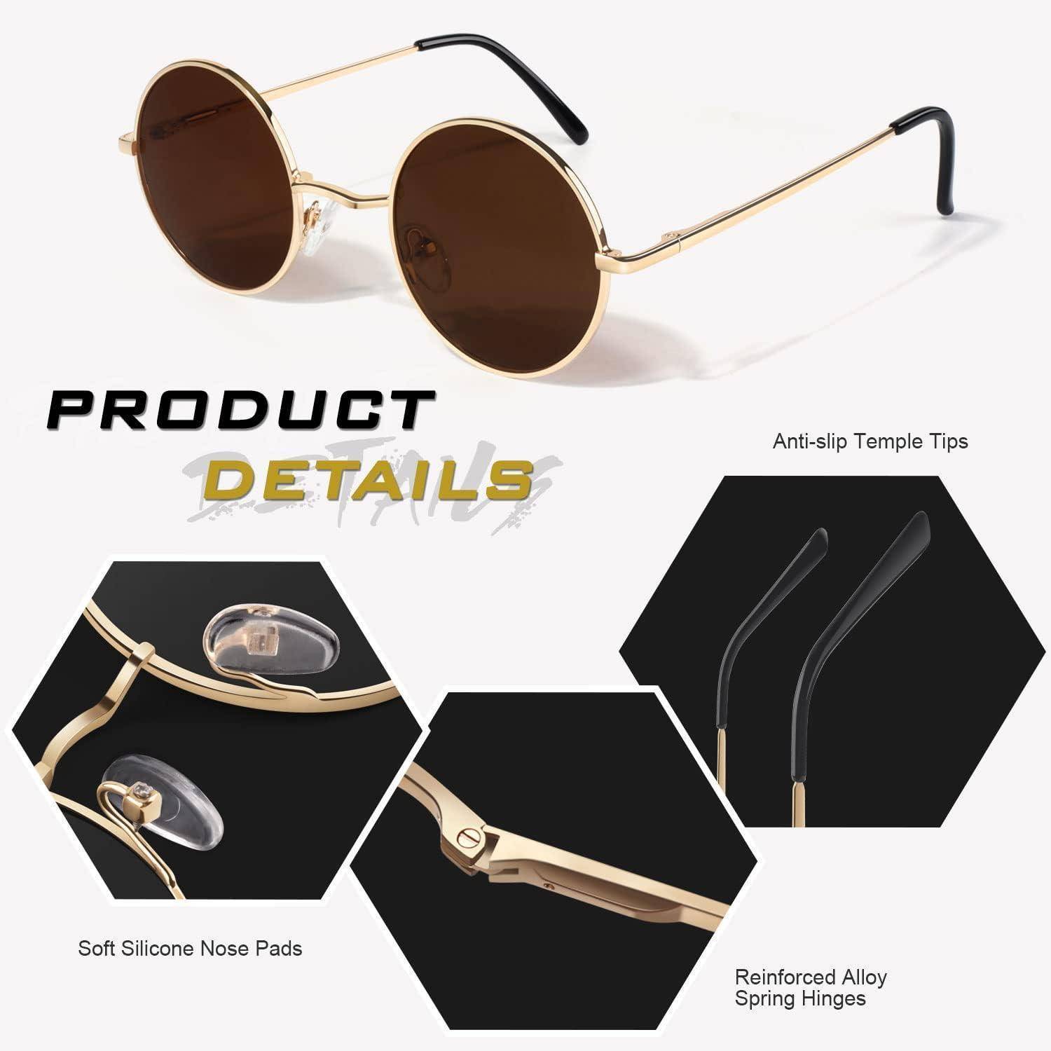 Runde Polarisierte Sonnenbrille UV400 Herren Damen MEZ1