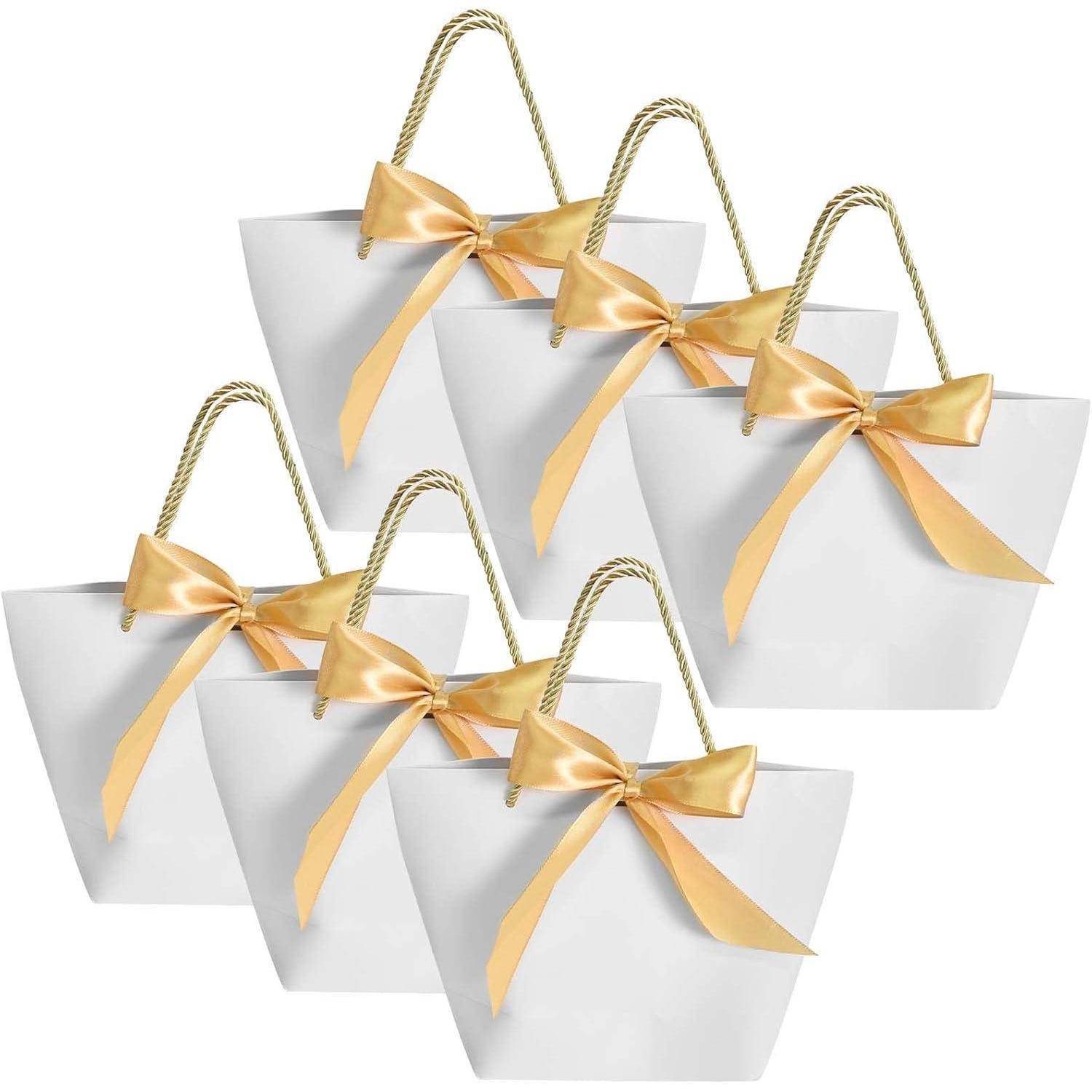 Geschenktaschen Krawatte 6er Papier Hochzeit Weihnachten Weiß NEW