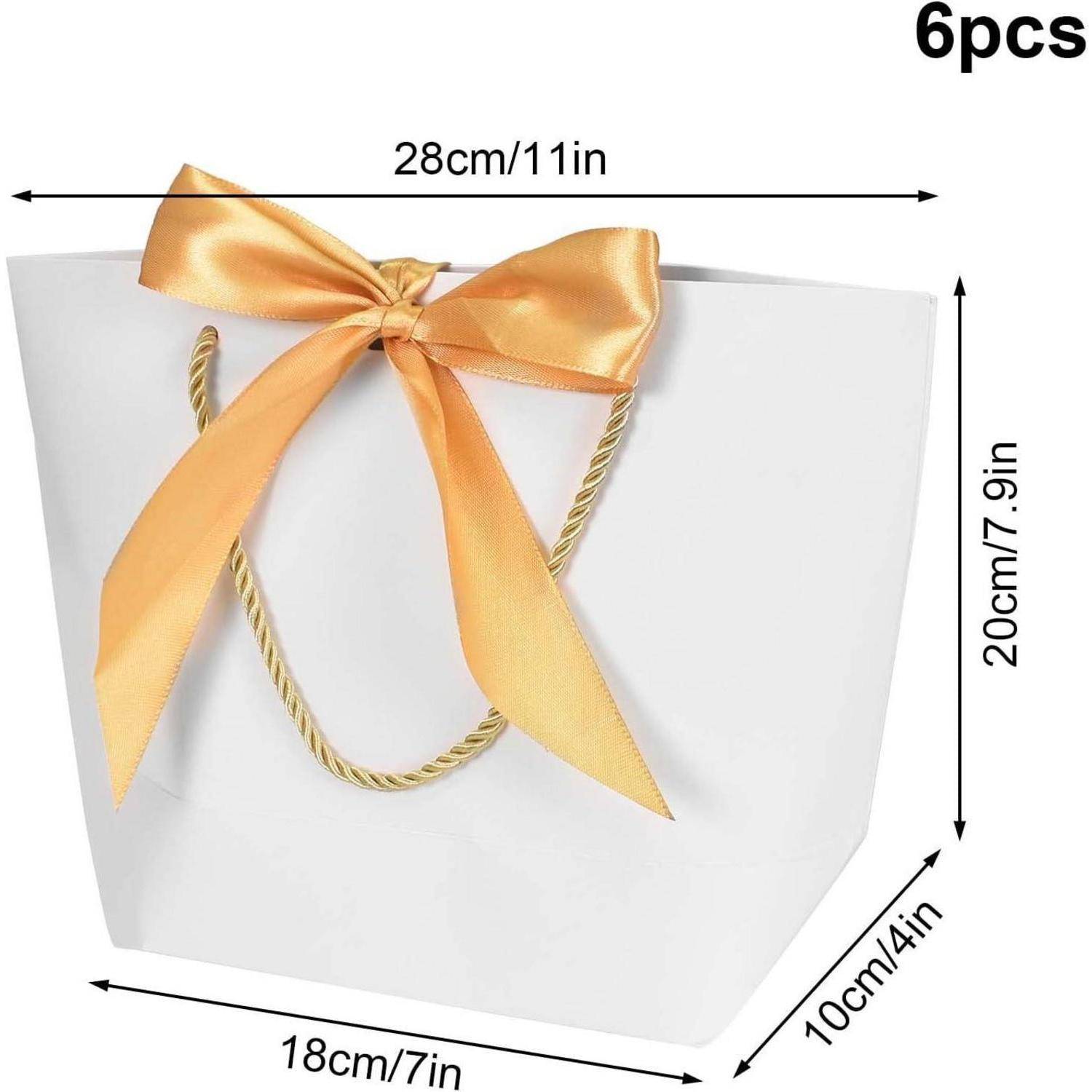 Geschenktaschen Krawatte 6er Papier Hochzeit Weihnachten Weiß NEW