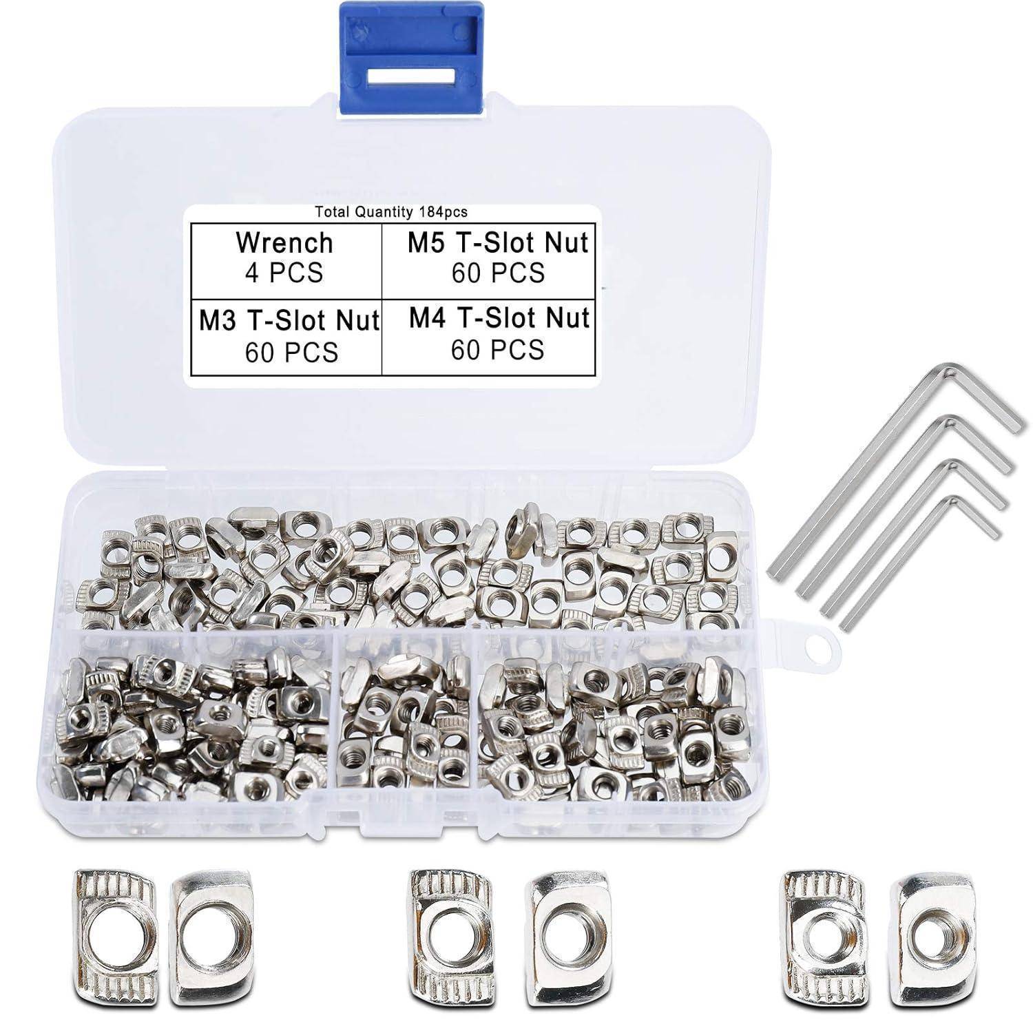 Nutensteine M3 M4 M5 Hammermutter T Nut EU20-M3 M4 M5 180pcs
