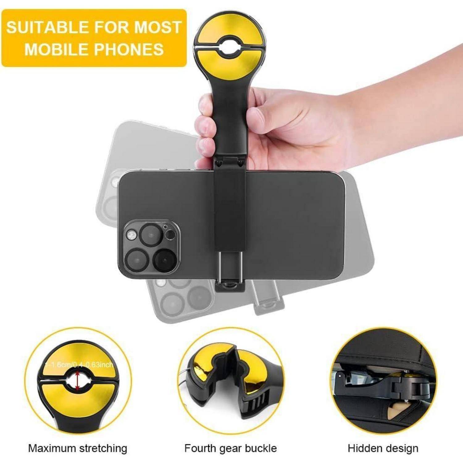 Kopfstützenhaken Handyhalter 360Grad Drehbar 2Stück Gold