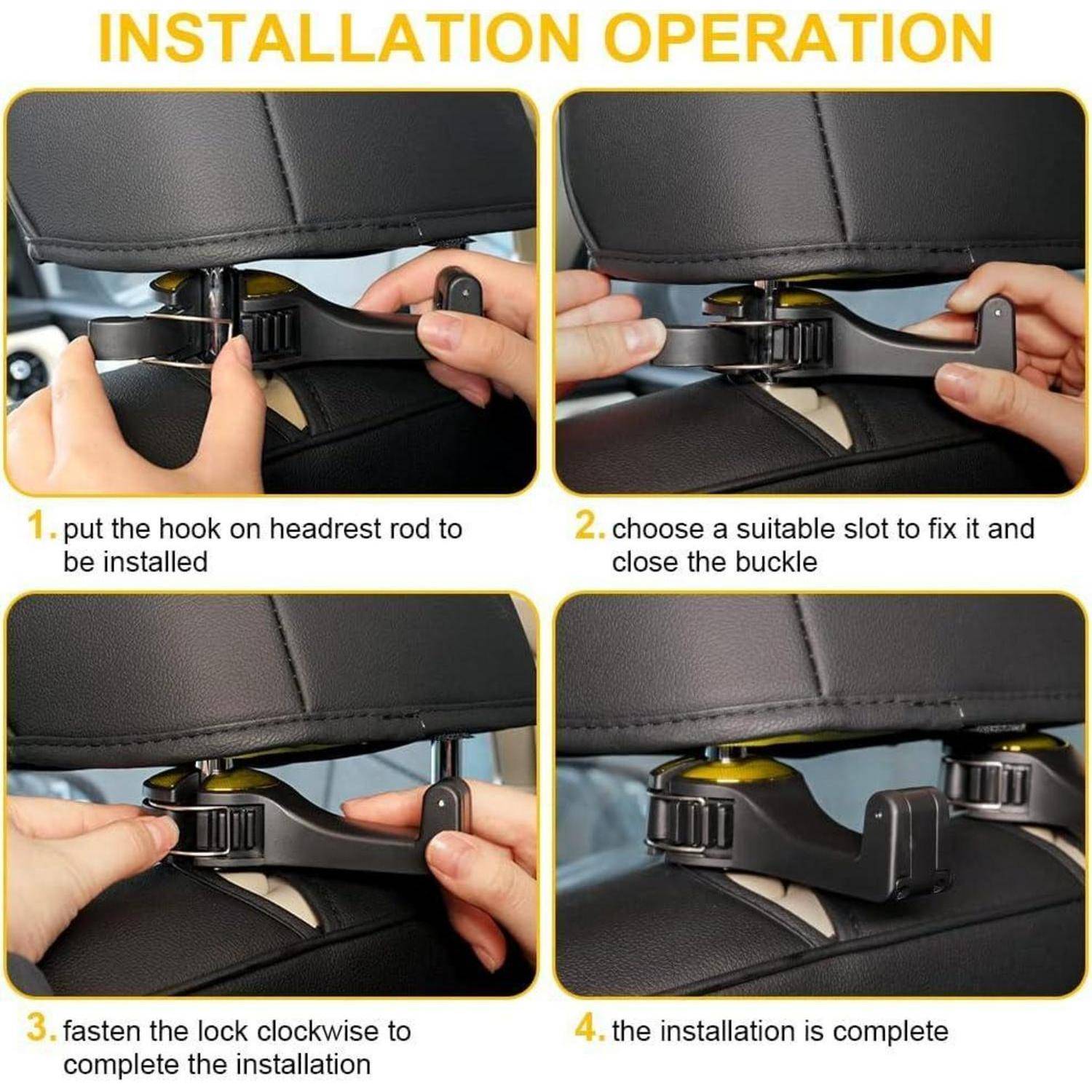 Kopfstützenhaken Handyhalter 360Grad Drehbar 2Stück Gold