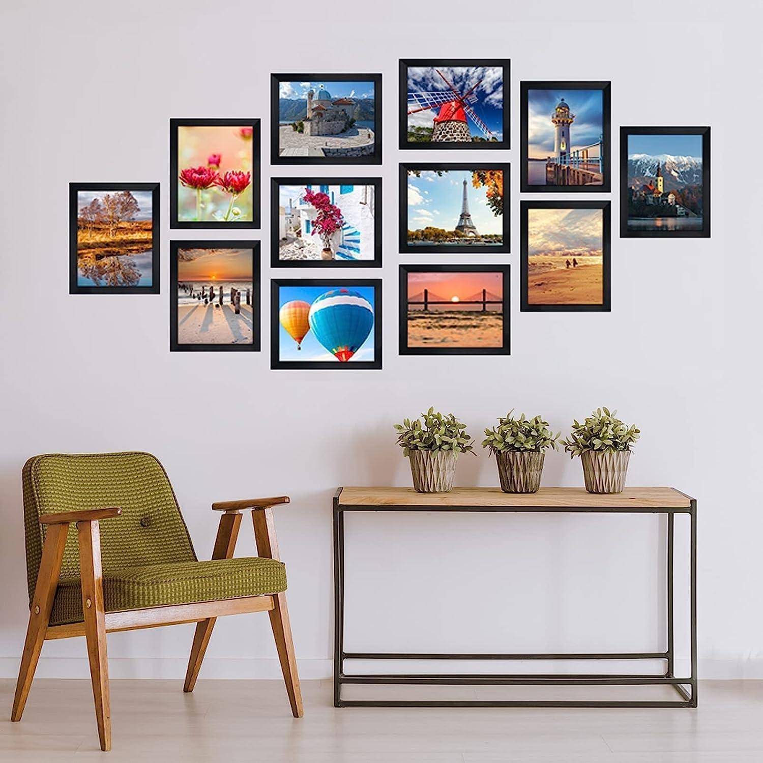 Bilderrahmen 12er Set 25x20 Fotos Collage Wand 20x25cm Schwarz