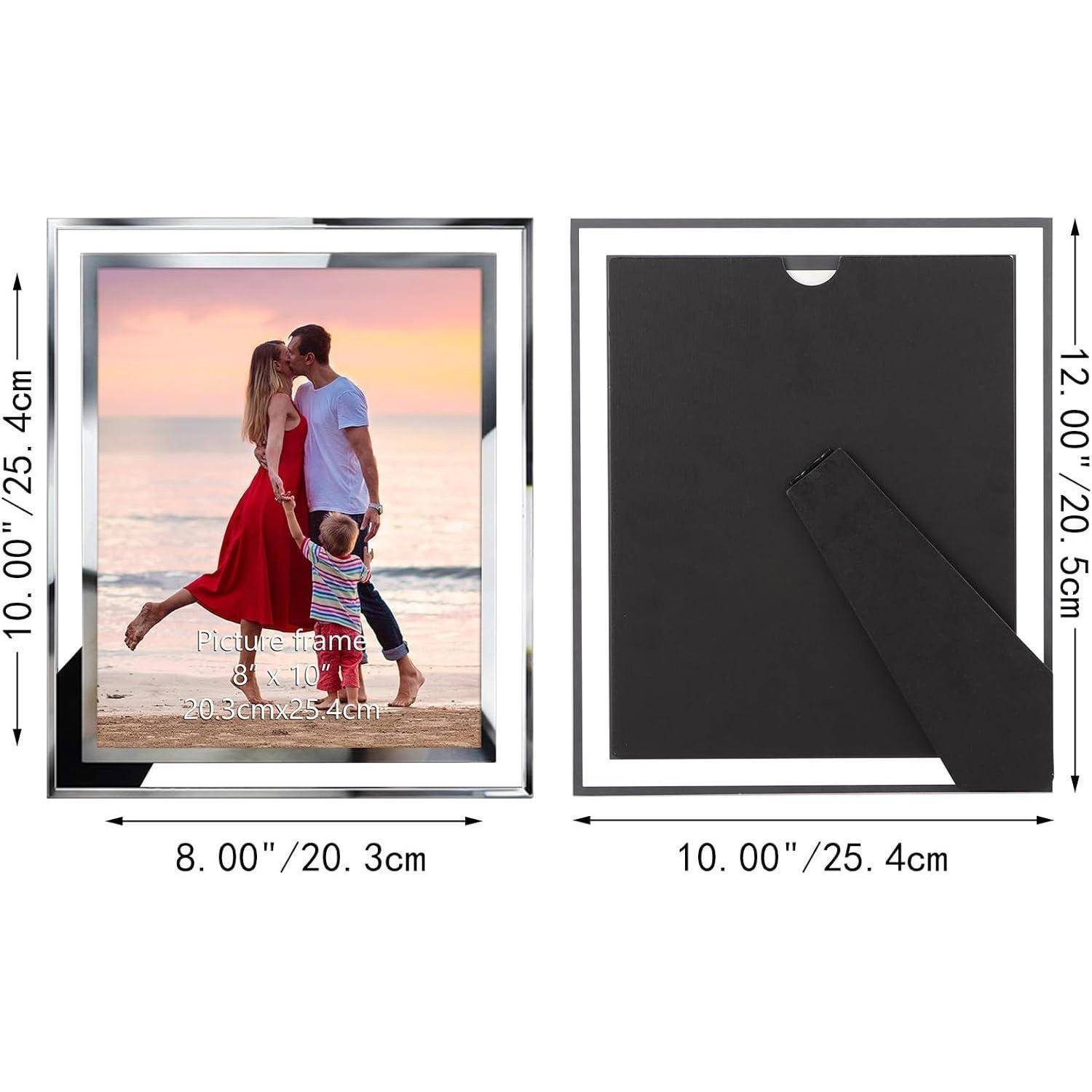Bilderrahmen 2er Set 20x25 Silber Geschenk Glas 20x25cm