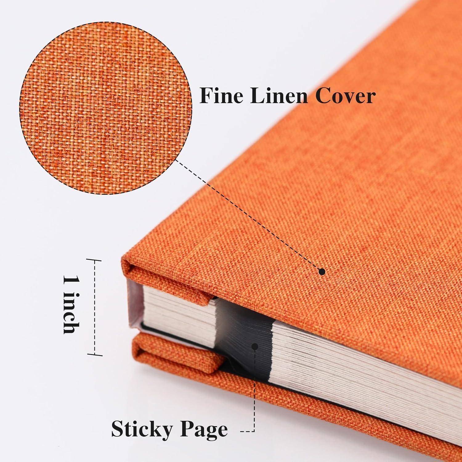 Fotoalbum selbstklebend 10x15 Leinen Hochzeit 33x32cm 40 Seiten Orange