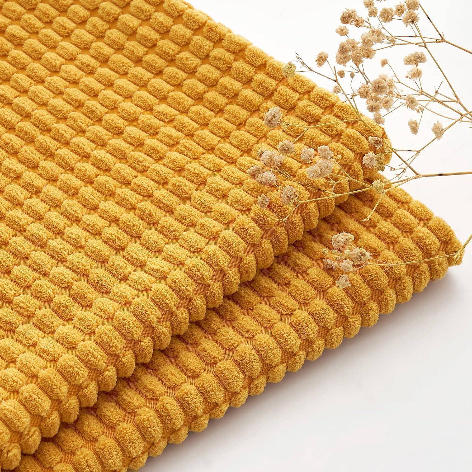 Kissenbezug Cord Sofakissen Dekokissen 50 x 50 cm 2 Stück Kurkuma