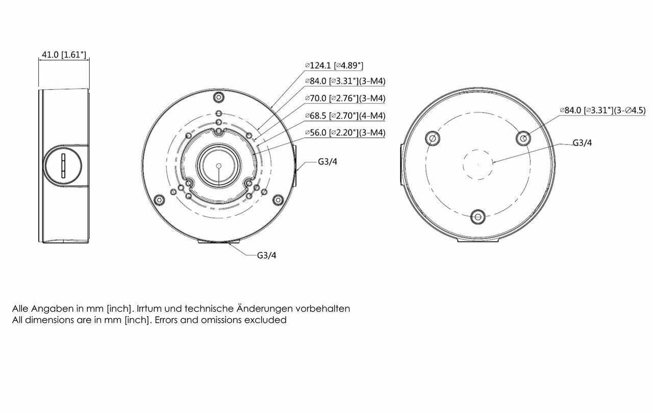 BWA-MK-4531-E BURG GARD, Adapter / Anschlussbox für BURG-GUARD Kameras IP66, in korrekt montiertem Zustand