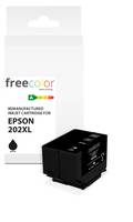 Epson 202XL nachgearbeitete Tintenpatrone von freecolor in schwarz.
