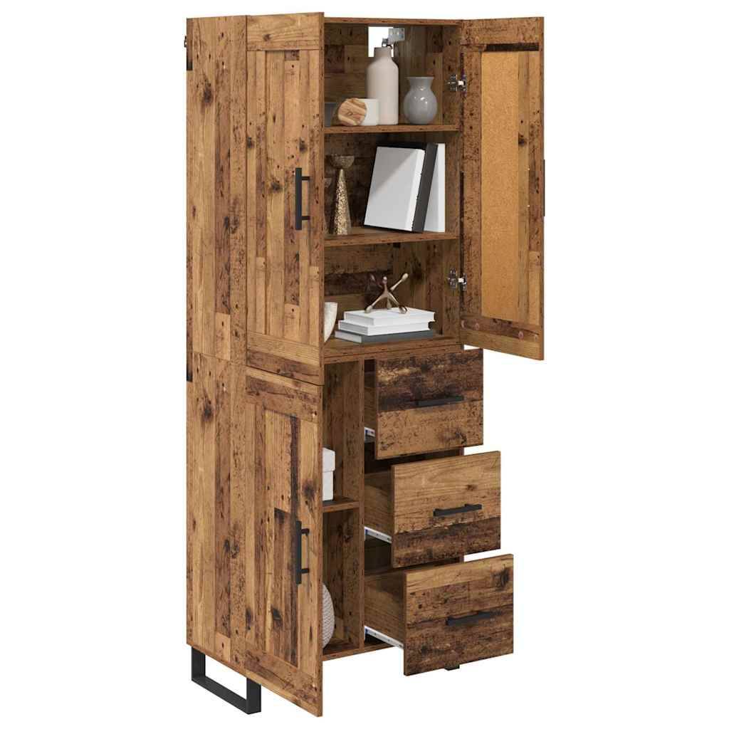 vidaXL Highboard Altholz 69,5 x 34 x 180 cm Holzwerkstoff