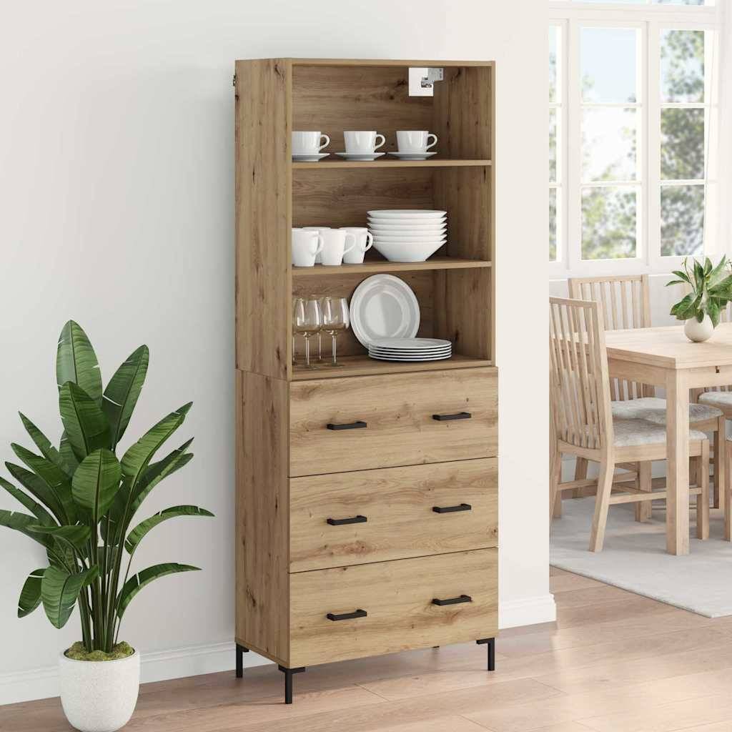 vidaXL Highboard Artisan-Eiche 69,5 x 34 x 180 cm Holzwerkstoff