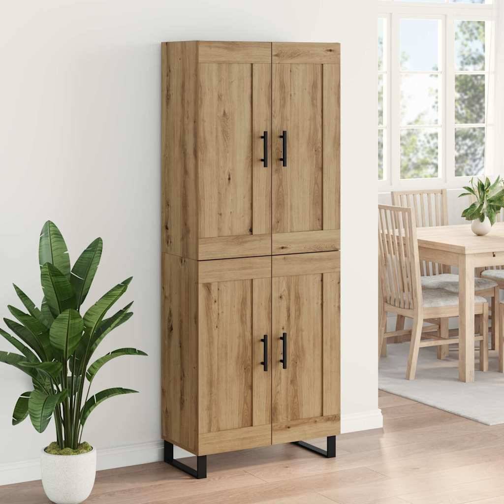 vidaXL Highboard Artisan-Eiche 69,5 x 34 x 180 cm Holzwerkstoff