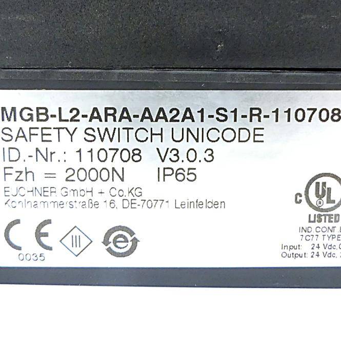 Euchner Zuhaltemodul MGB-L2-ARA-AA2A1-S1-R- MGB-L2-ARA-AA2A1-S1-R-110708 (110708)