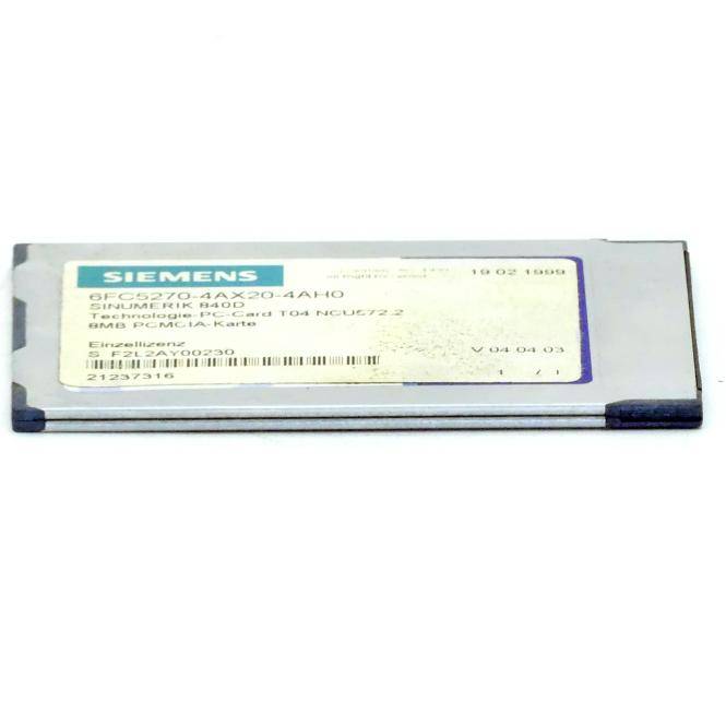 Siemens Sinumerik 840D 8MB PCMCIA Card (6FC5270-4AX20-4AH0)