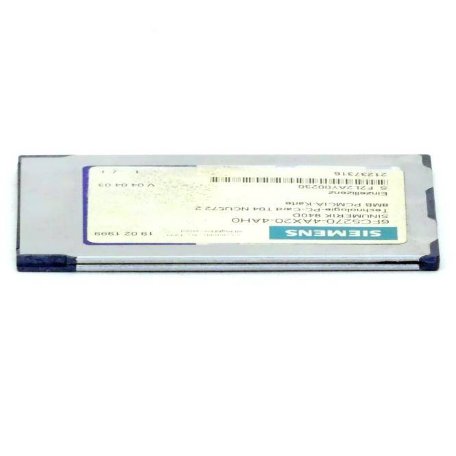 Siemens Sinumerik 840D 8MB PCMCIA Card (6FC5270-4AX20-4AH0)
