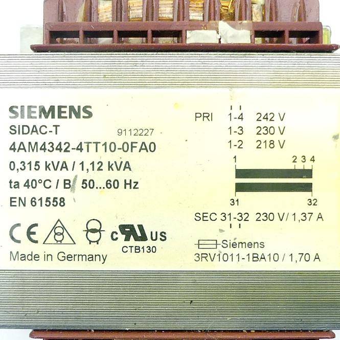Siemens Transformator SIDAC-T (4AM4342-2TT10-0FA0)