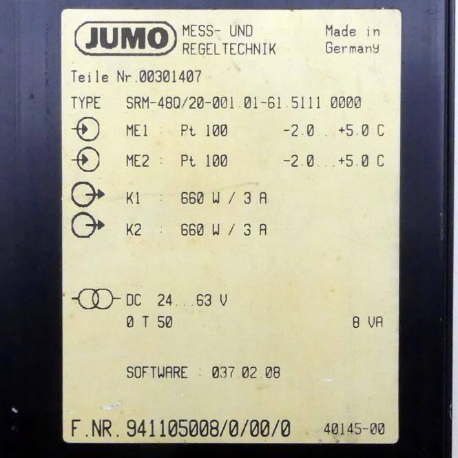 JUMO Temperaturregler SRM-48Q/20.001.01-61.5111.0000 (00301407)