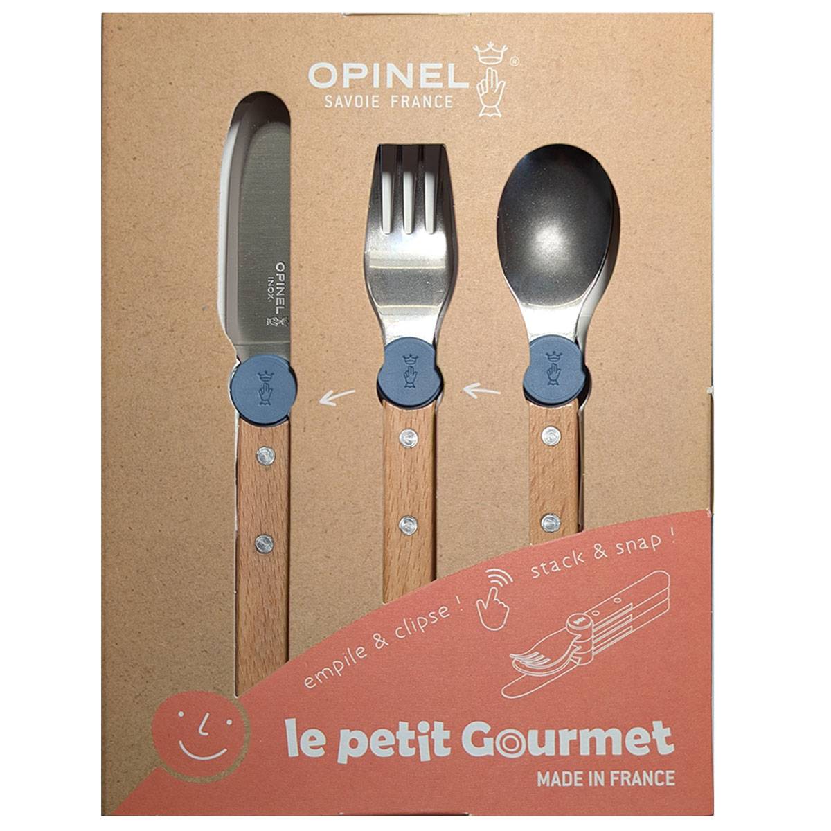 Opinel LE PETIT GOURMET Kinderbesteck Set - Regenblau