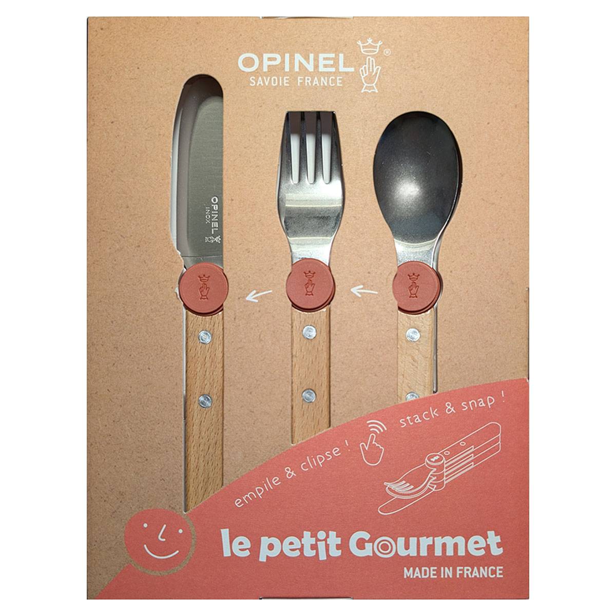 Opinel LE PETIT GOURMET Kinderbesteck Set - Koralle