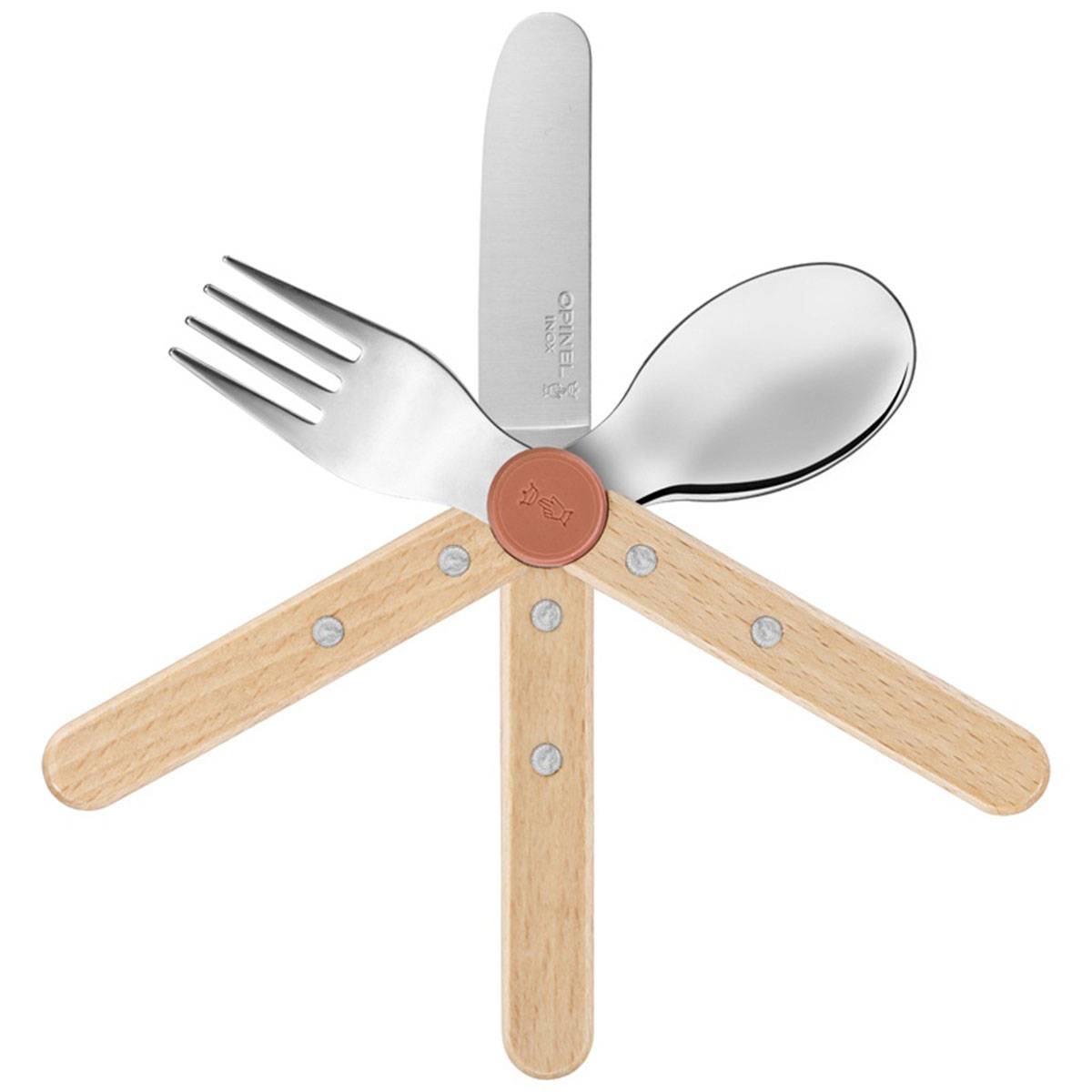 Opinel LE PETIT GOURMET Kinderbesteck Set - Koralle