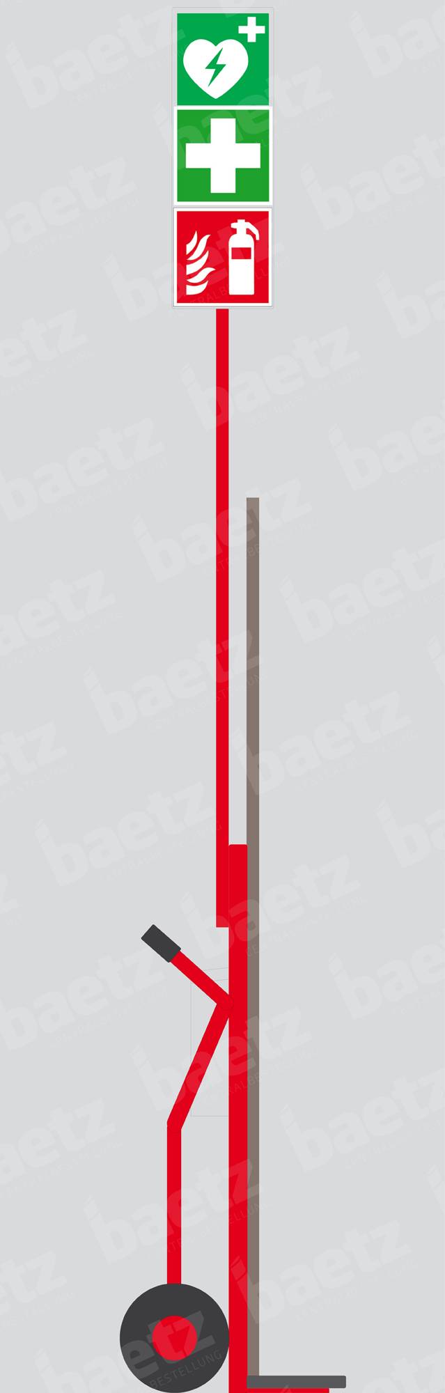 Mobile Erste Hilfe und Notfallstation, mit Defibrillator