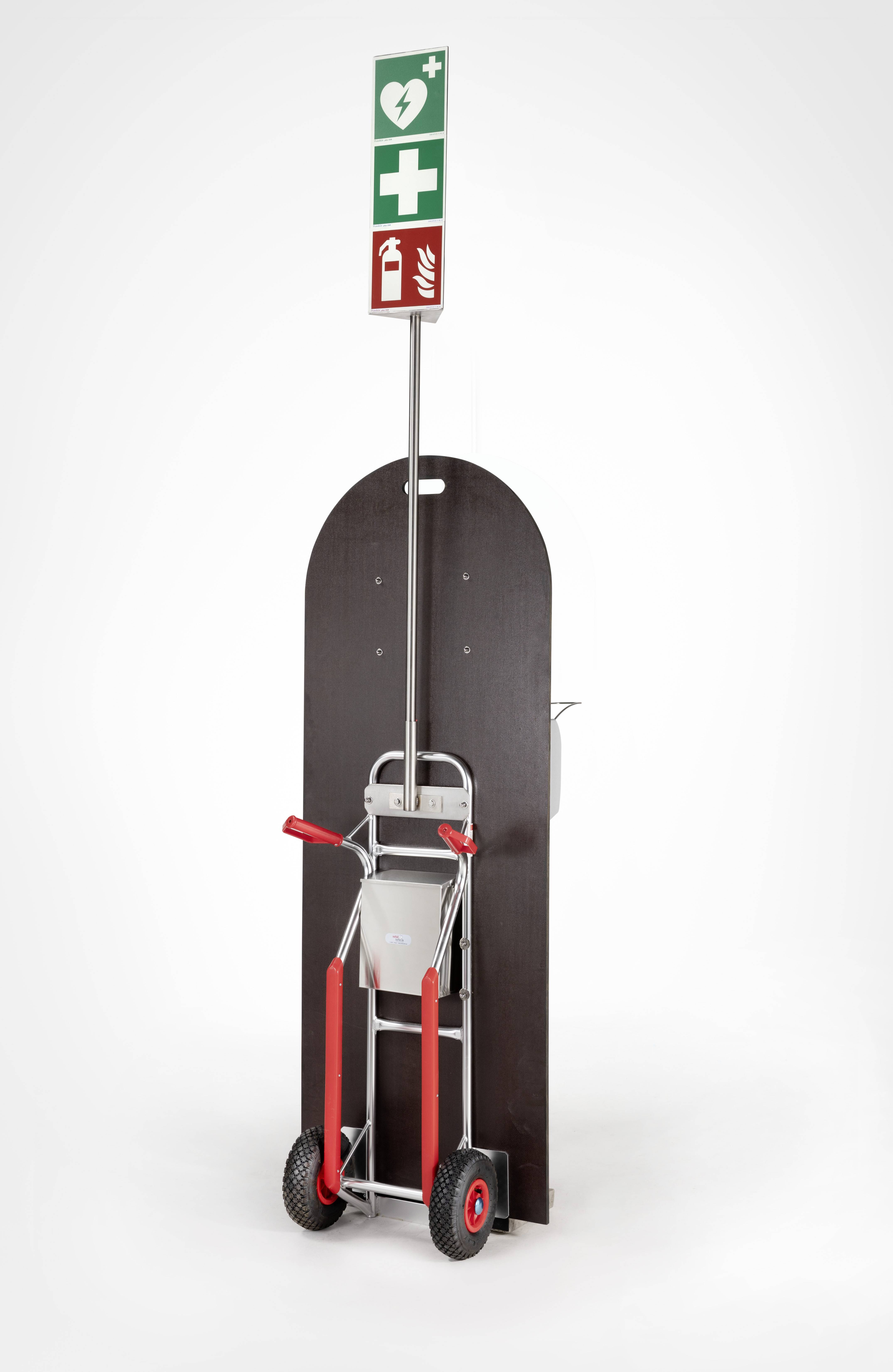 Mobile Erste Hilfe und Notfallstation, mit Defibrillator