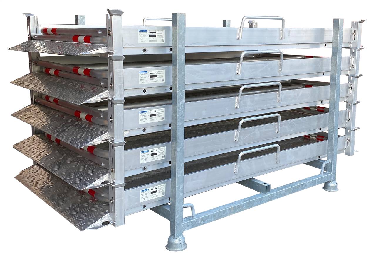 Schake 20281-S-SET Grabenbrückenset aus Aluminium mit Sicherheitsgeländer