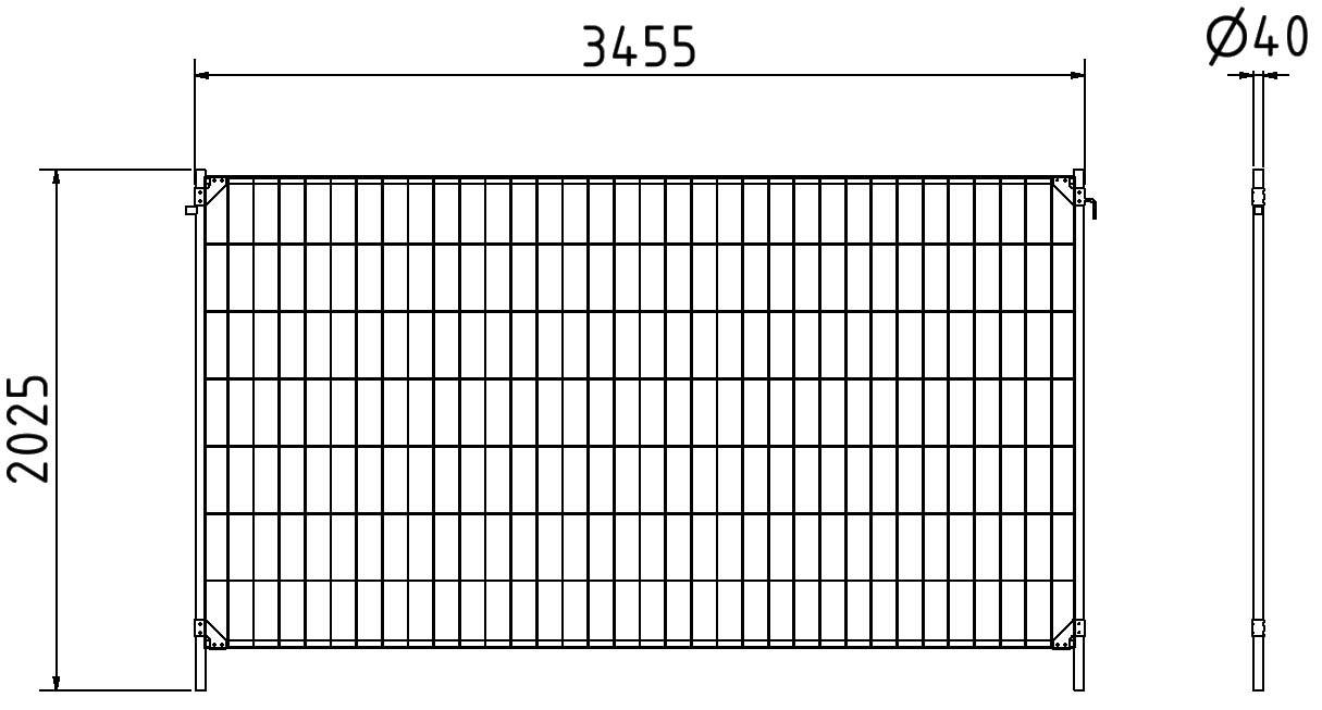 Schake 3B2035PROH Mobilzaun „Standard Pro” Element mit Haken und Ösen